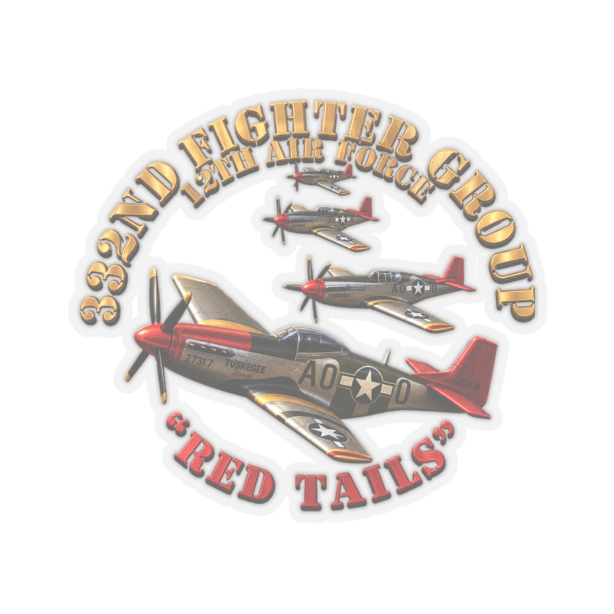 Kiss-Cut Stickers - 332nd Fighter Group Red Tails emblem