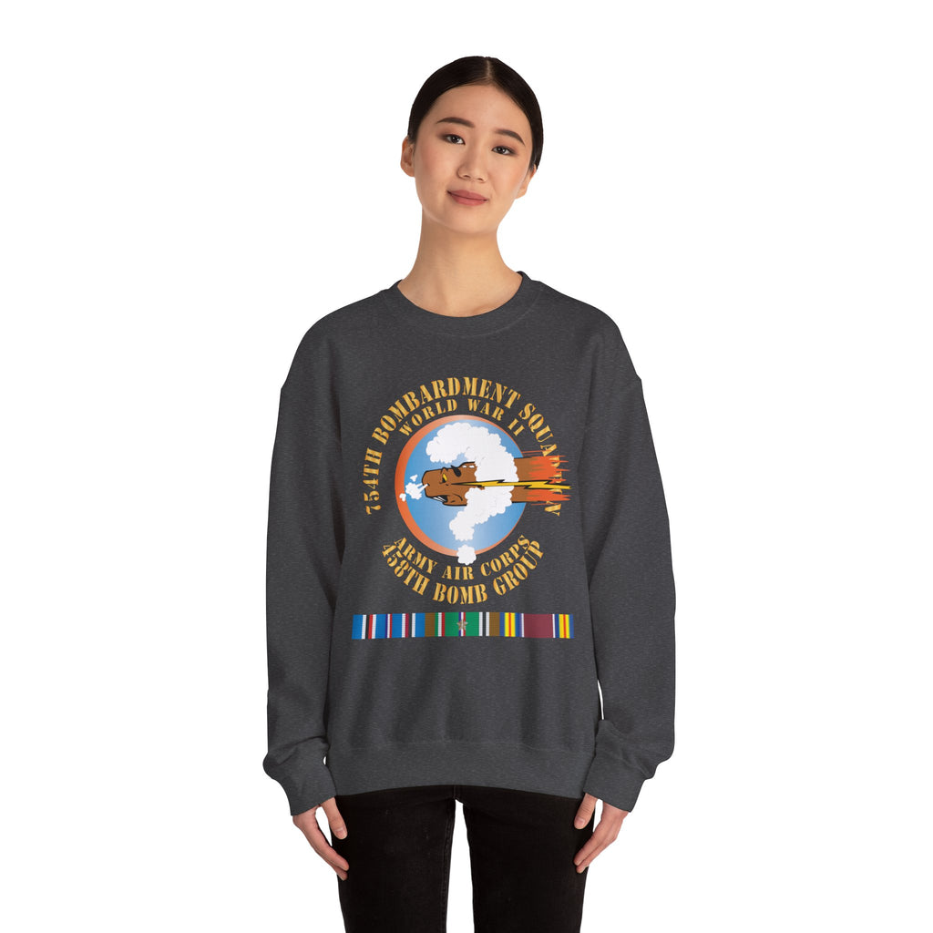 Crewneck Sweatshirt - AAC - 754th Bombardment Squadron - 458th Bomb Group - WWII w EUR SVC X 300