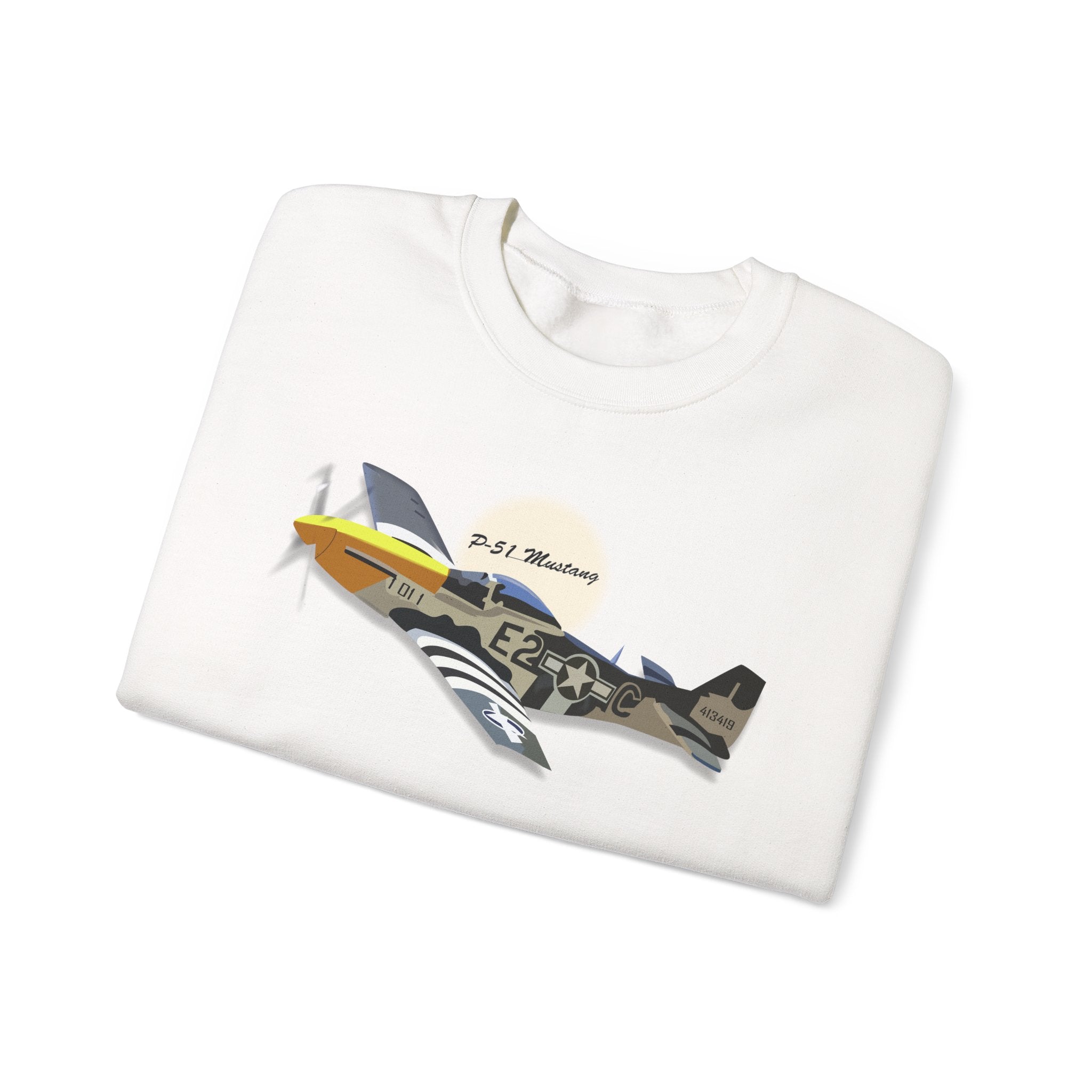 Crewneck Sweatshirt - Army Air Corps P-51 Mustang wo AAC X 300
