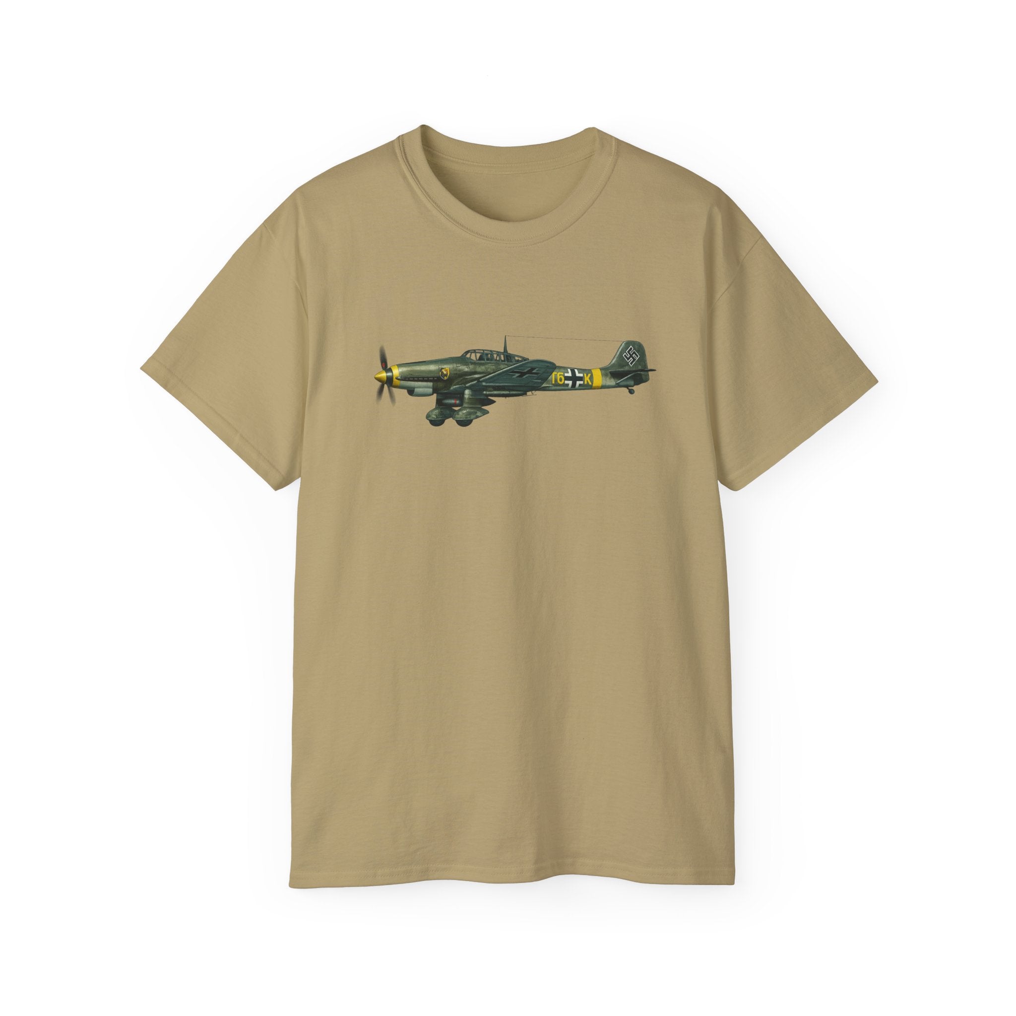 Unisex Ultra Cotton Tee - WWII - Fighter Aircraft - German Stuka Dive Bomber - Profile - Left