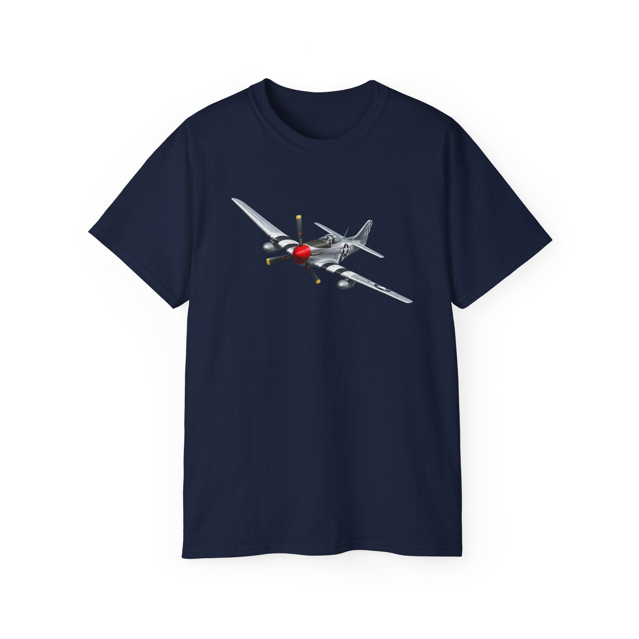 Unisex Ultra Cotton Tee - WWII - Fighter Aircraft - P- 51 Mustang - Profile - Banking Turn