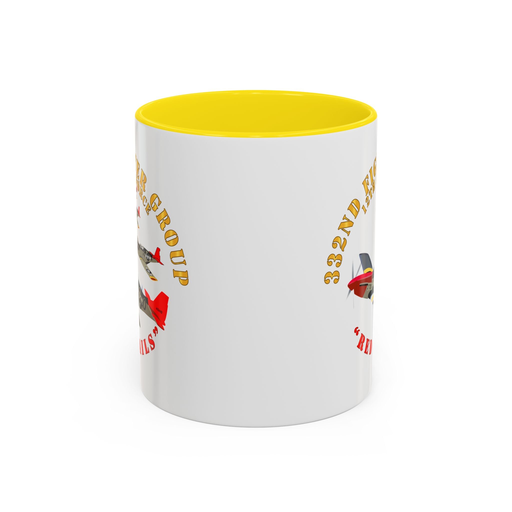 Accent Coffee Mug - Army - AAC - 332nd Fighter Group - 12th AF - Red Tails v1
