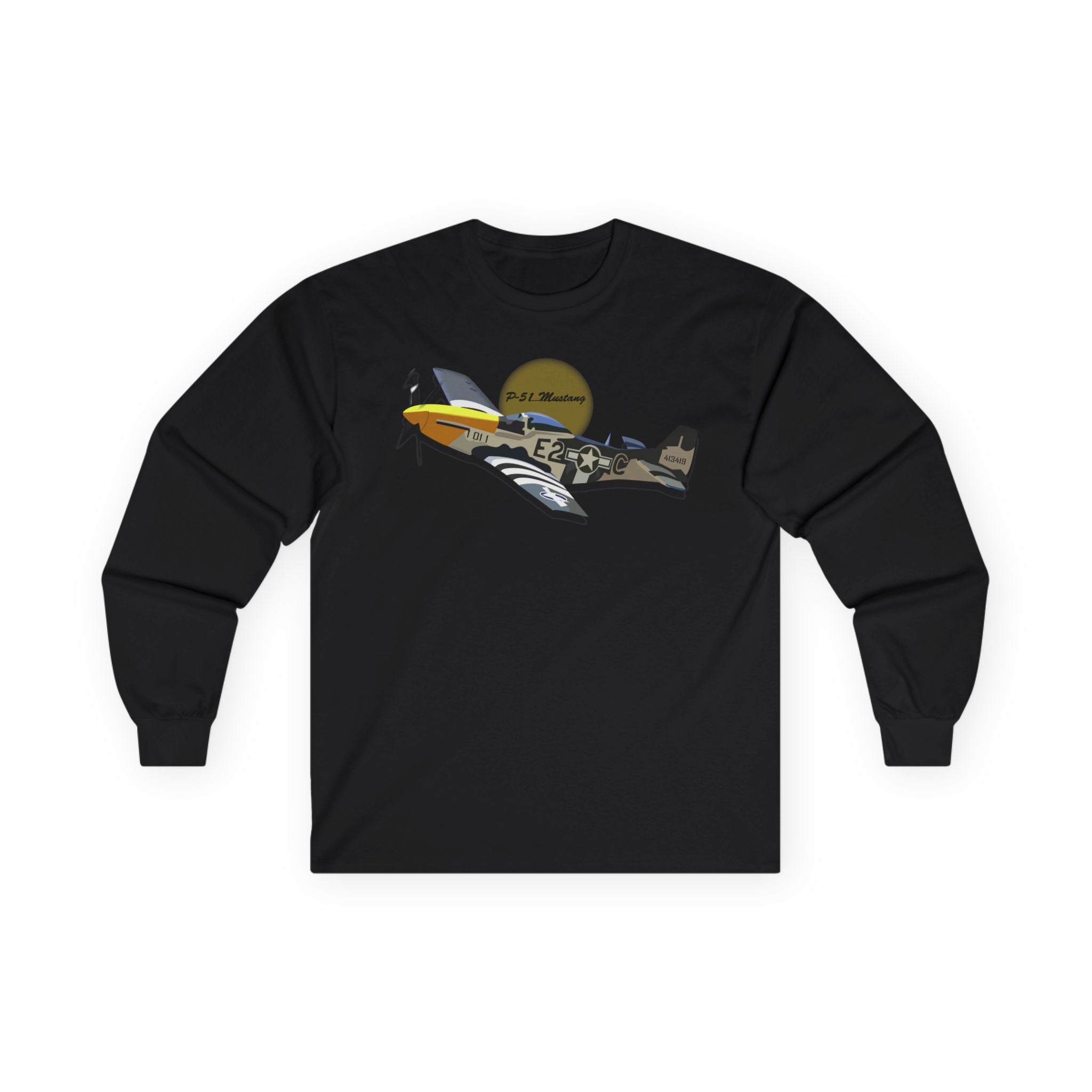 Unisex Long Sleeve Tee - Army Air Corps P-51 Mustang wo AAC X 300