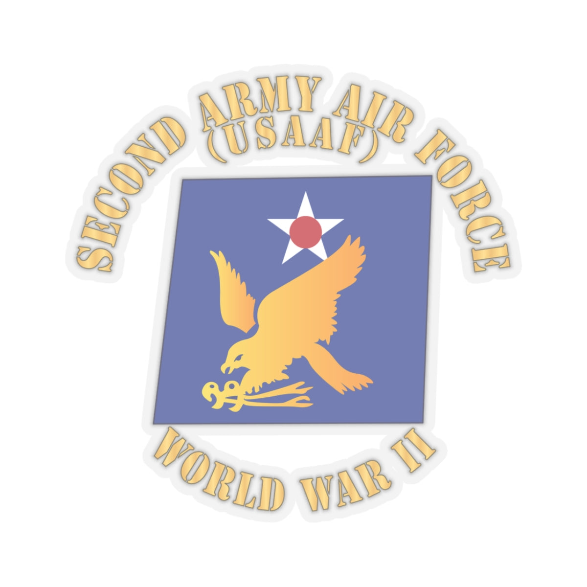 Kiss-Cut Stickers - SSI - AAC - 2nd Air Force - WWII - USAAF x 300
