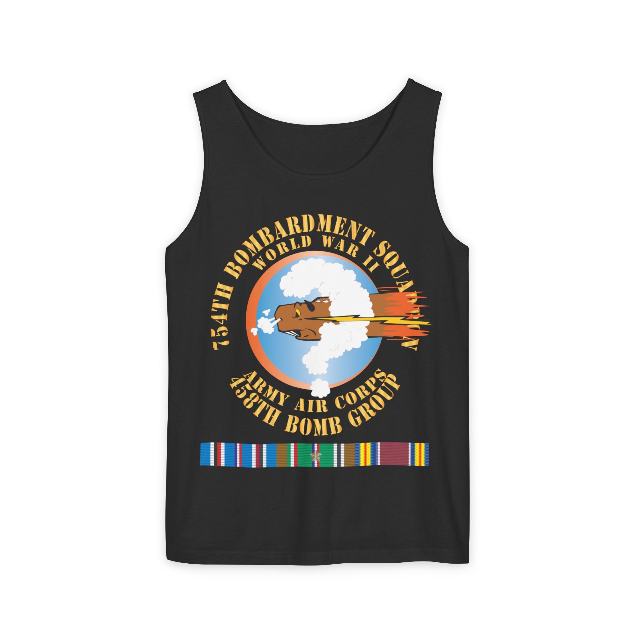 Unisex Garment-Dyed Tank Top - AAC - 754th Bombardment Squadron - 458th Bomb Group - WWII w EUR SVC X 300