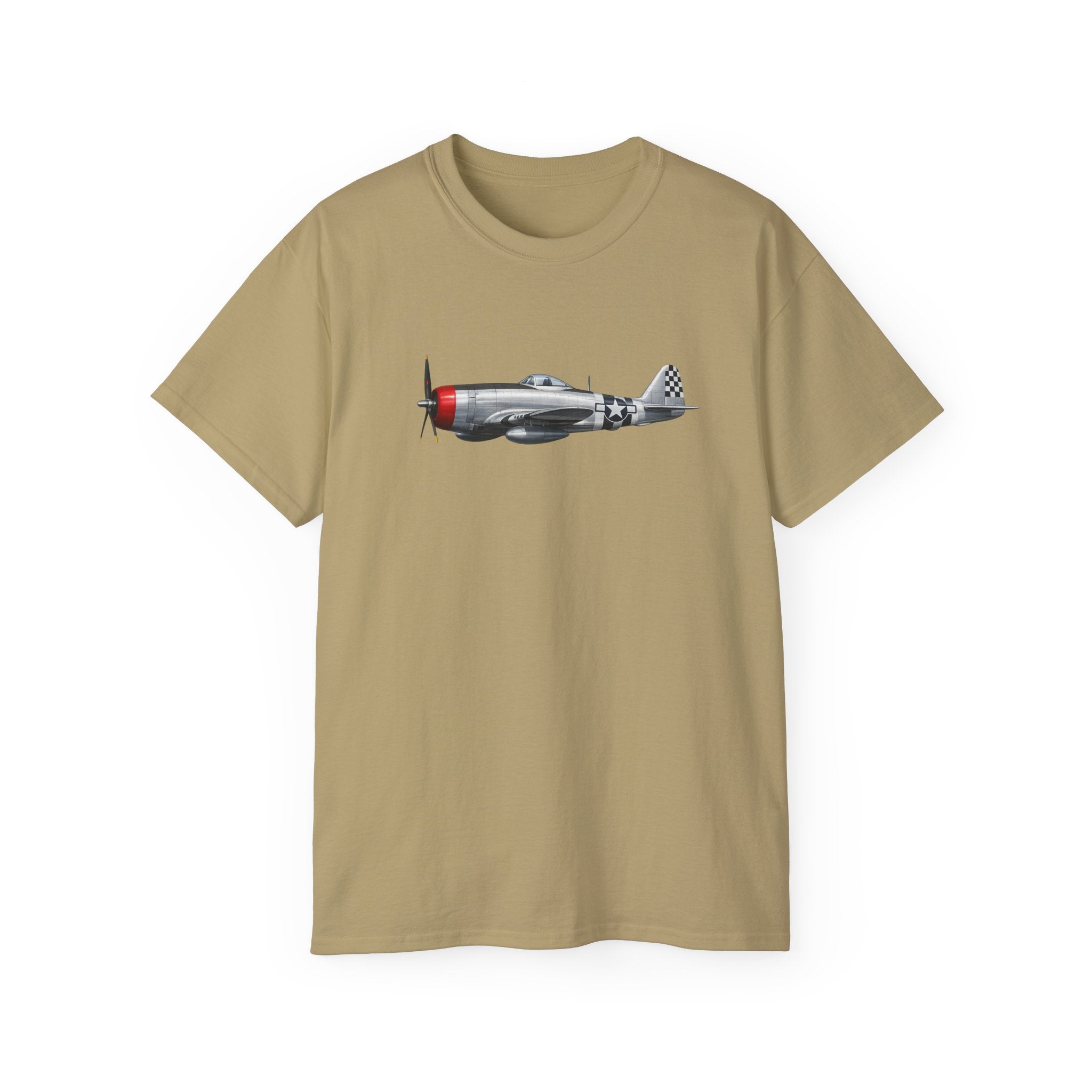 Unisex Ultra Cotton Tee - WWII - Fighter Aircraft - P- 47 thunderbolt - Profile - Left
