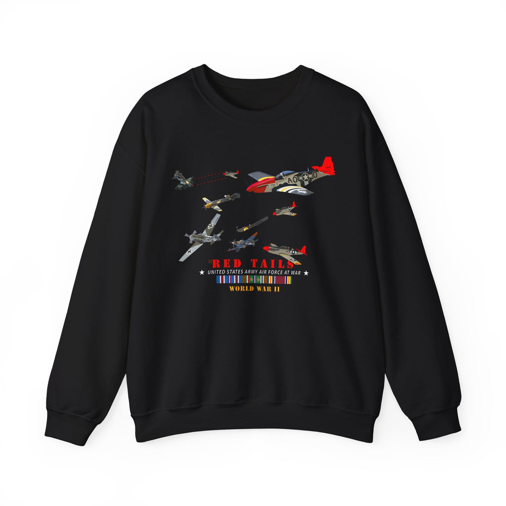 Crewneck Sweatshirt - Army - AAC - 332nd Fighter Group - Red Tails - At War