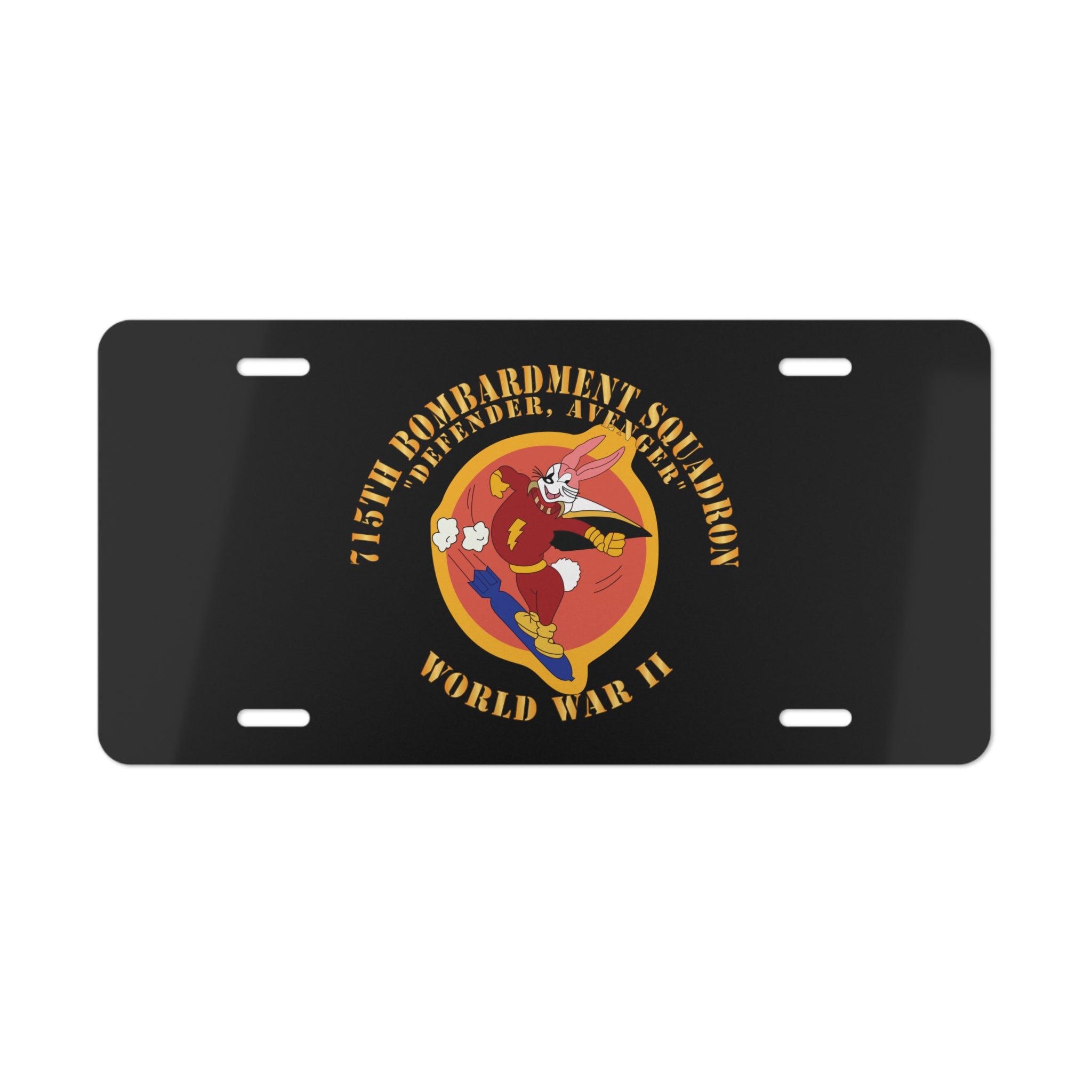 License Plate - ACC - 715th  Bombardment Squadron - Defender, Avenger - World War II X 300