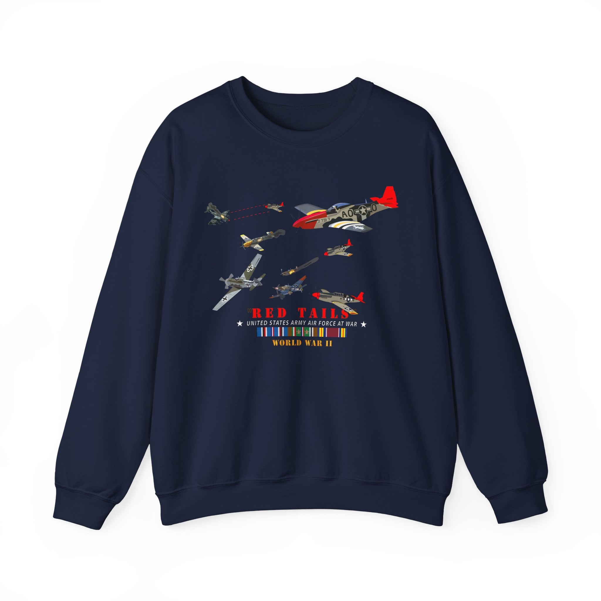 Crewneck Sweatshirt - Army - AAC - 332nd Fighter Group - Red Tails - At War