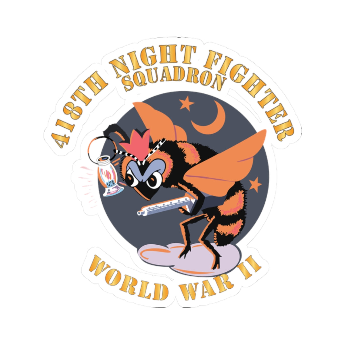 Kiss-Cut Stickers - AAC - 418th Night Fighter Squadron - WWII X 300