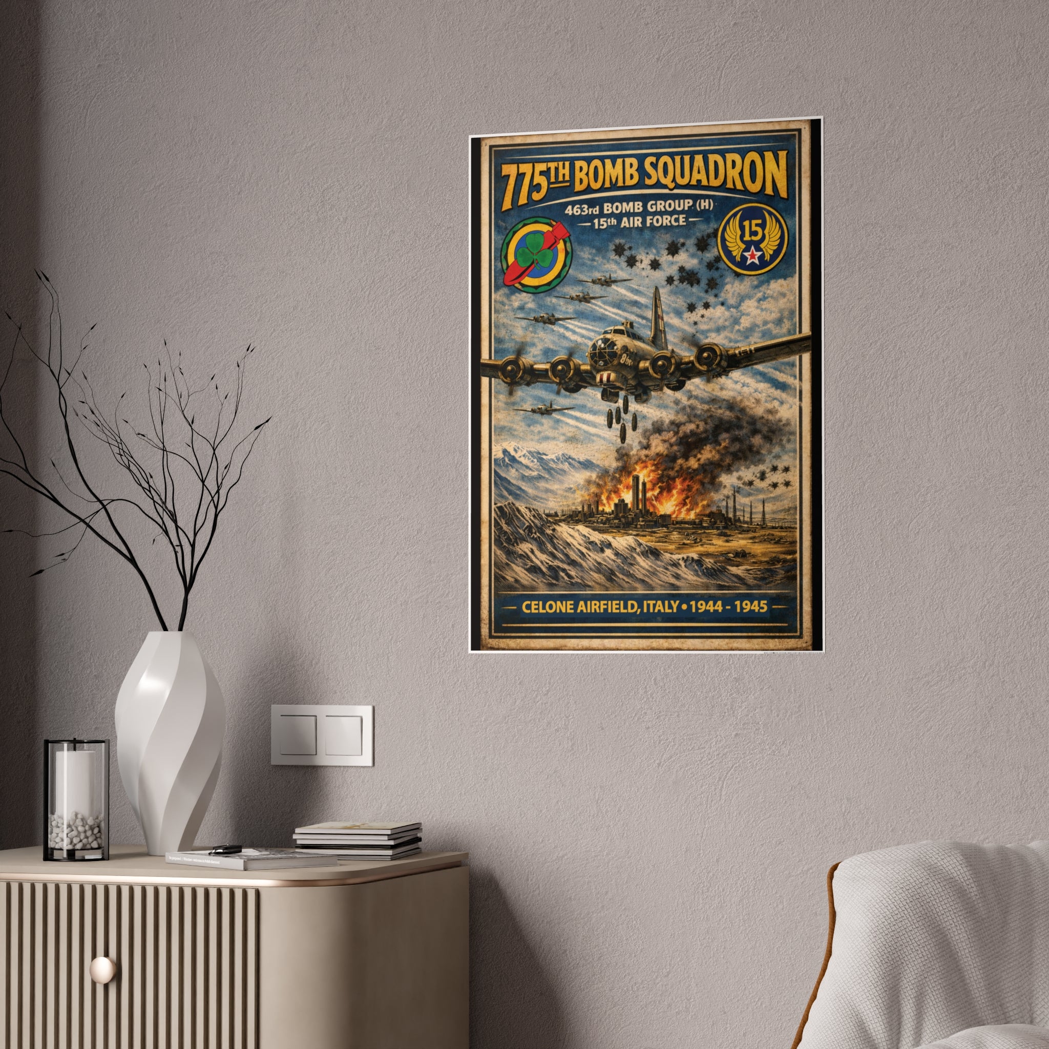 775th Bomb Squadron Vintage Air Force Tribute Poster Print - Gloss Poster