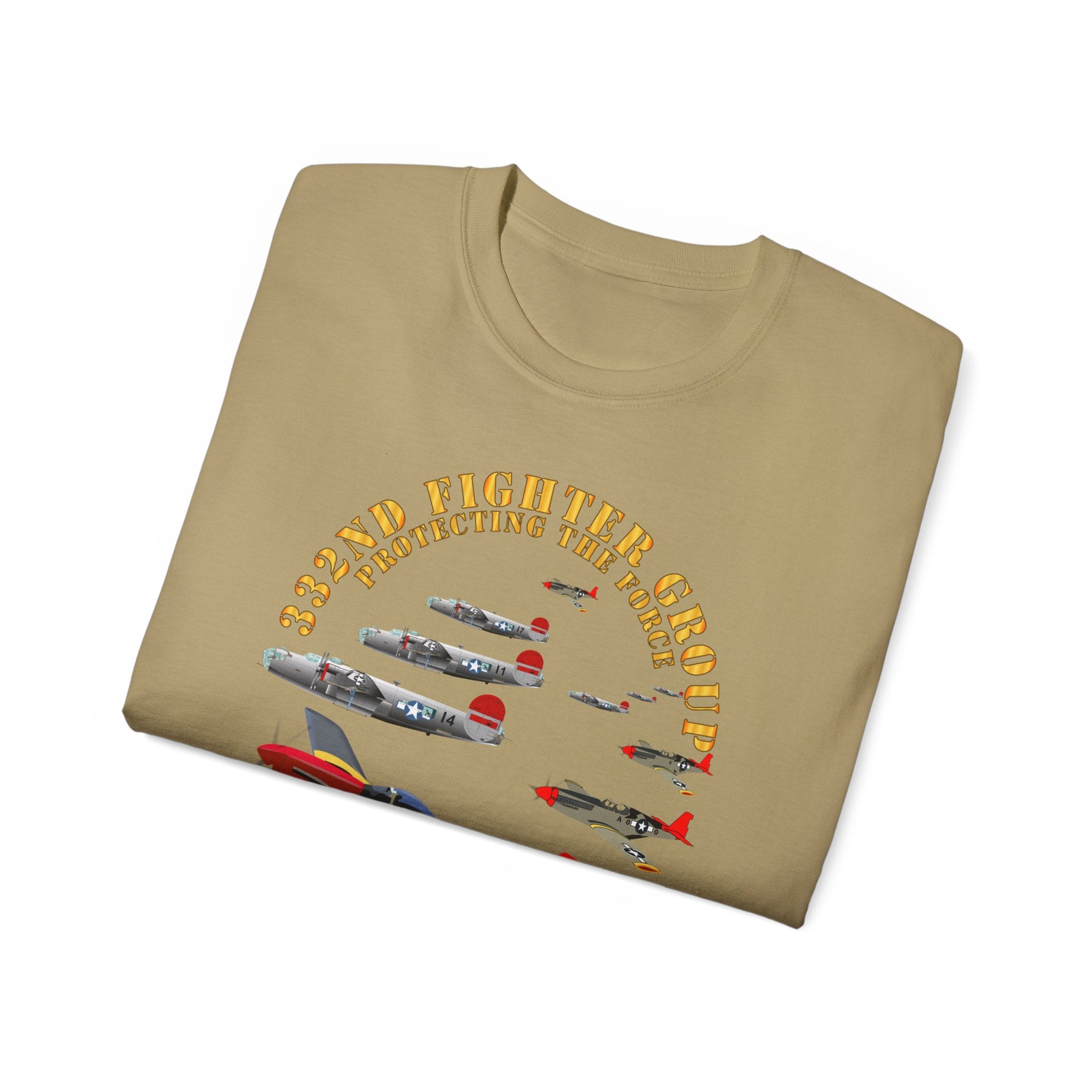 Unisex Ultra Cotton Tee - Army - AAC - 332nd Fighter Group - Red Tails - Protect Force