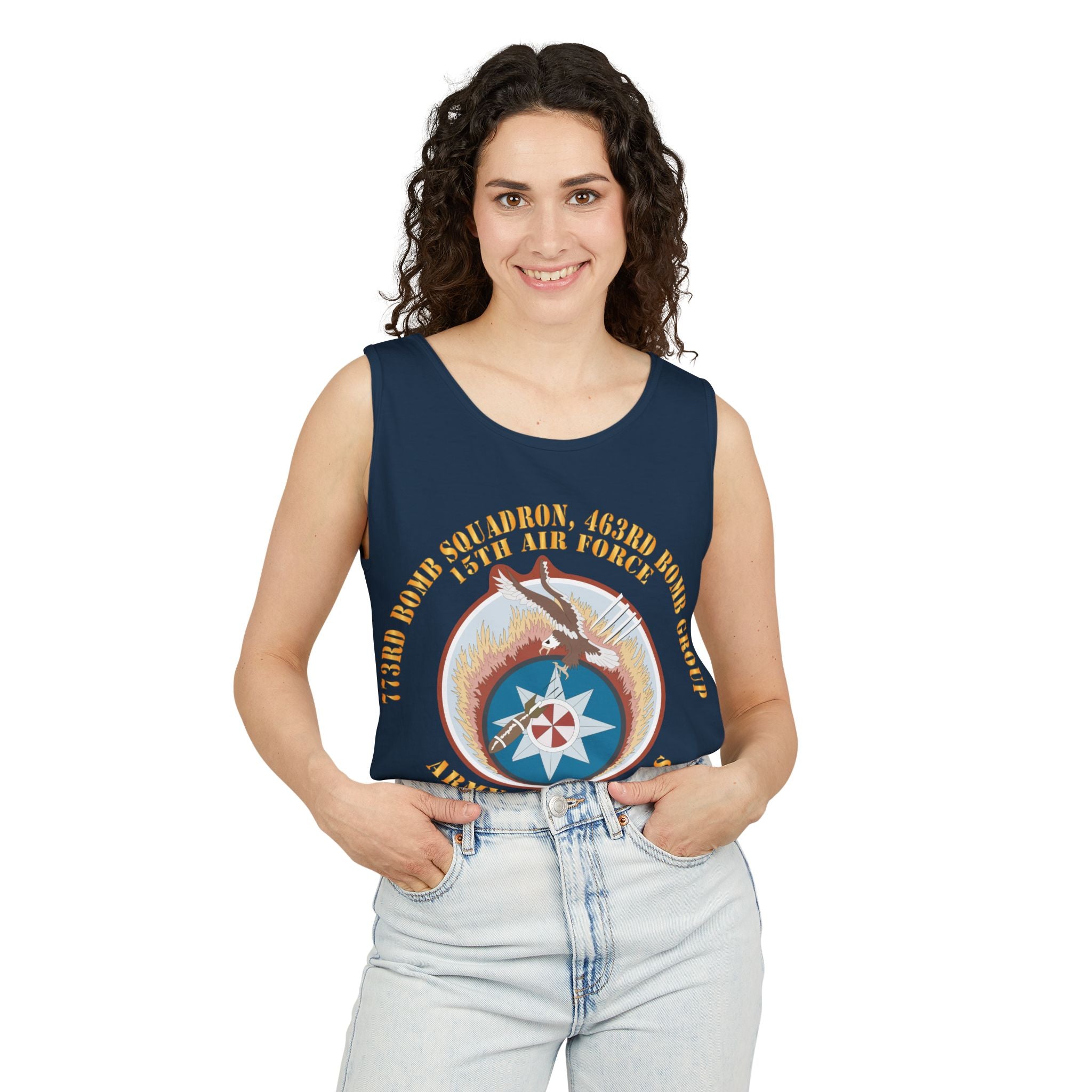 Unisex Garment-Dyed Tank Top - AAC - 773rd Bomb Squadron, 463rd Bomb Group - 15th AF X 300