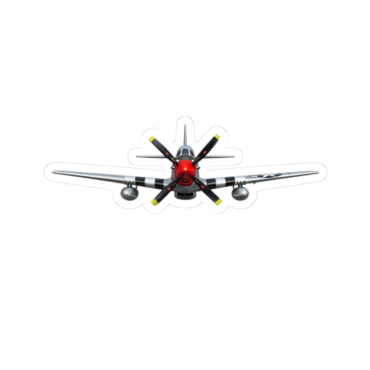 Kiss-Cut Stickers - WWII - Fighter Aircraft - P- 51 Mustang - Profile - Head On