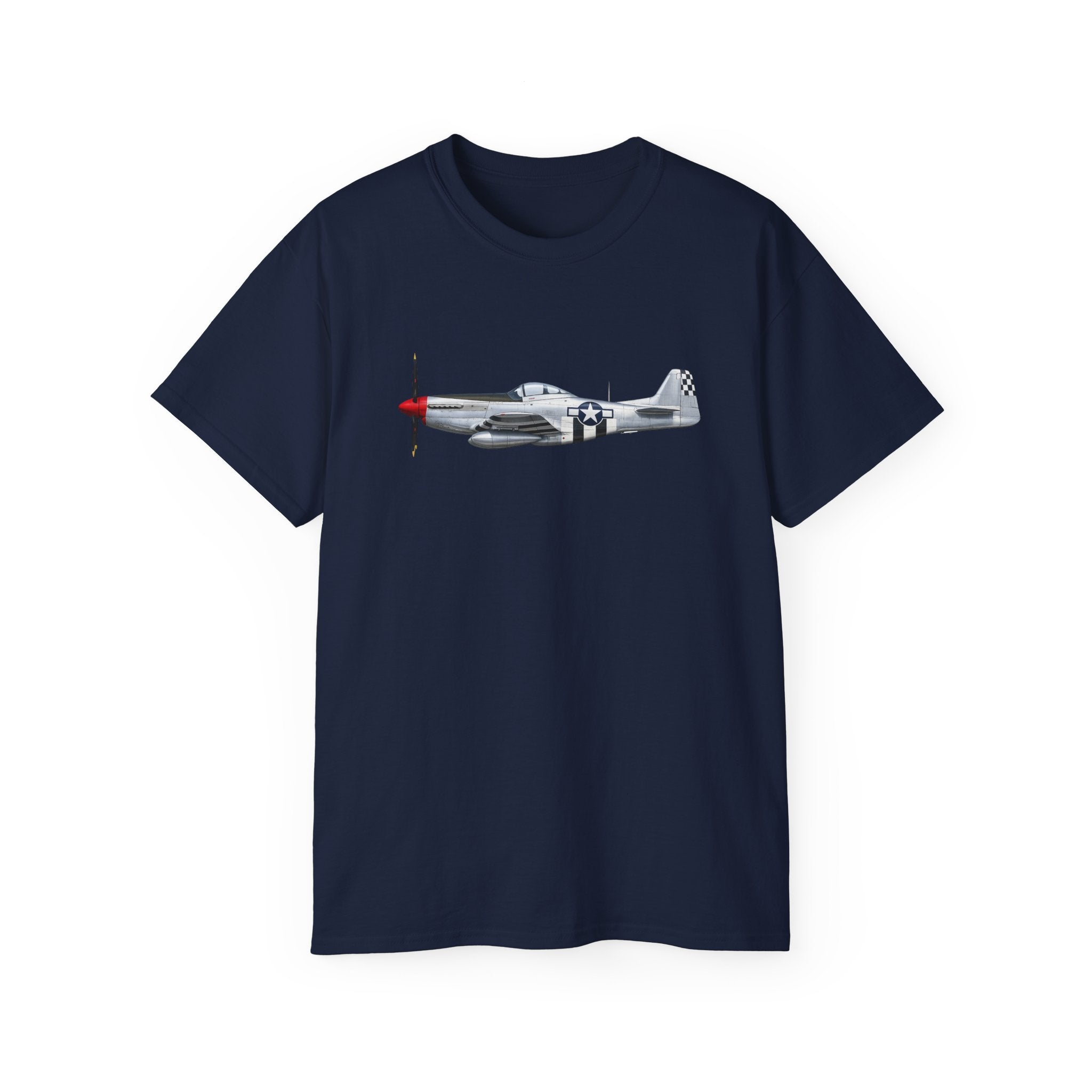 Unisex Ultra Cotton Tee - WWII - Fighter Aircraft - P- 51 Mustang - Profile - Right