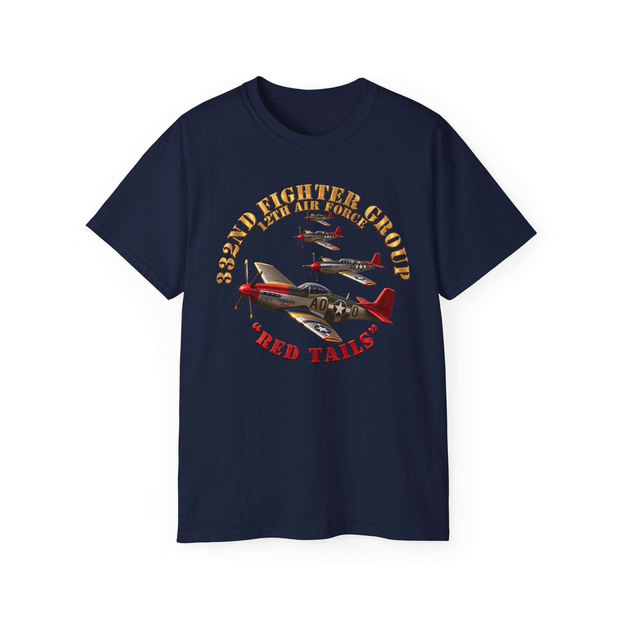 Unisex Ultra Cotton Tee - 332nd Fighter Group Red Tails emblem