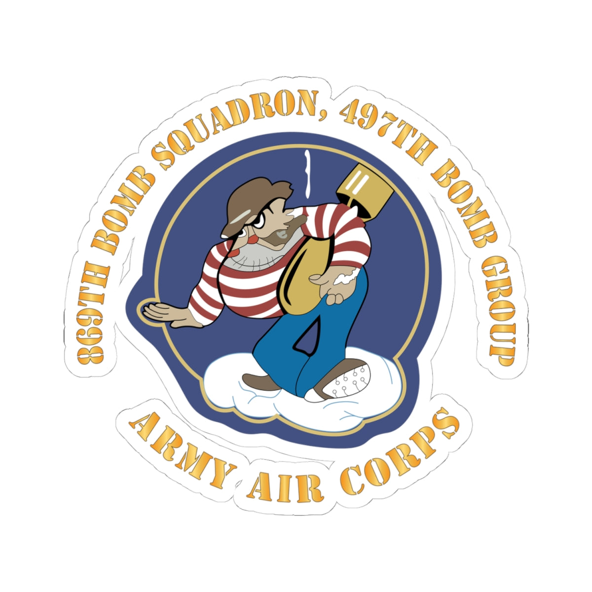 Kiss-Cut Stickers - AAC - 869th Bomb Squadron, 497th Bomb Group X 300