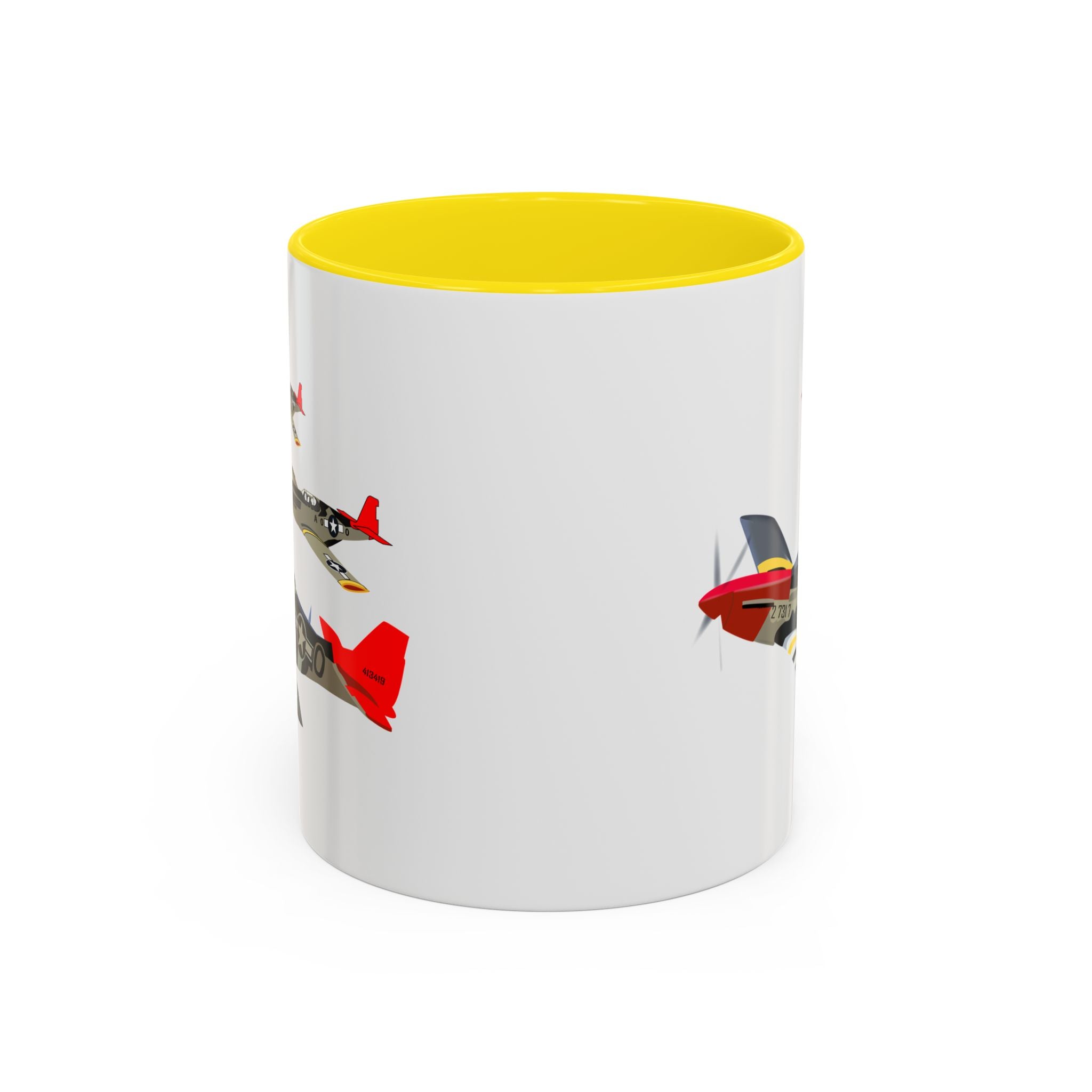 Accent Coffee Mug - Army - AAC - 332nd Fighter Group - 12th AF - Red Tails wo Txt
