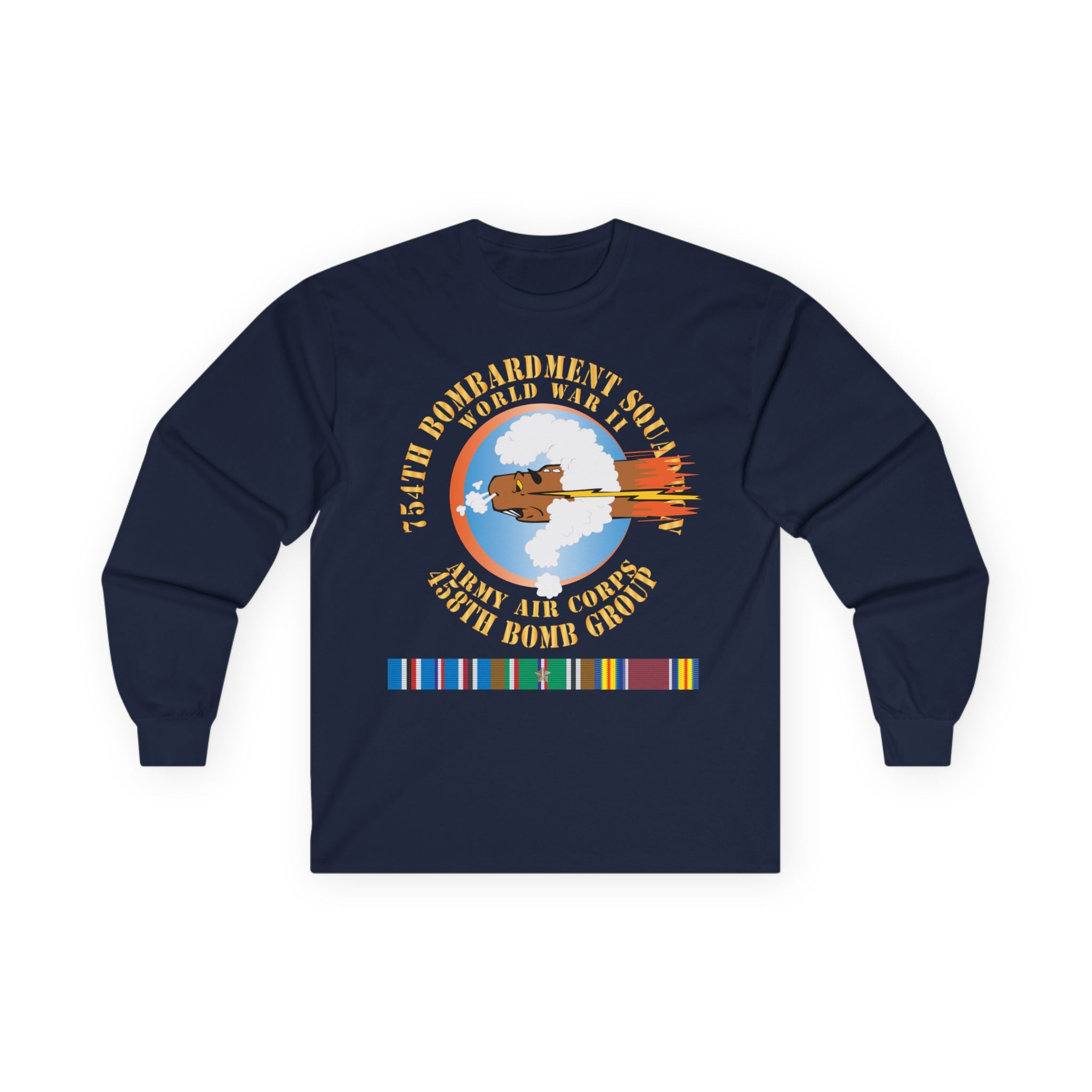 Unisex Long Sleeve Tee - AAC - 754th Bombardment Squadron - 458th Bomb Group - WWII w EUR SVC X 300