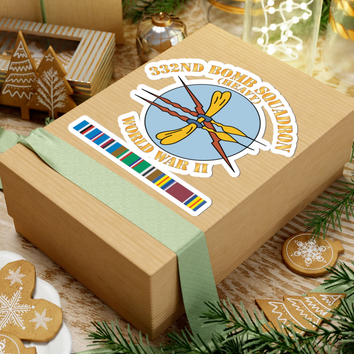 Kiss-Cut Stickers - AAC - 332nd Bomb Squadron WWII w SVC X 300