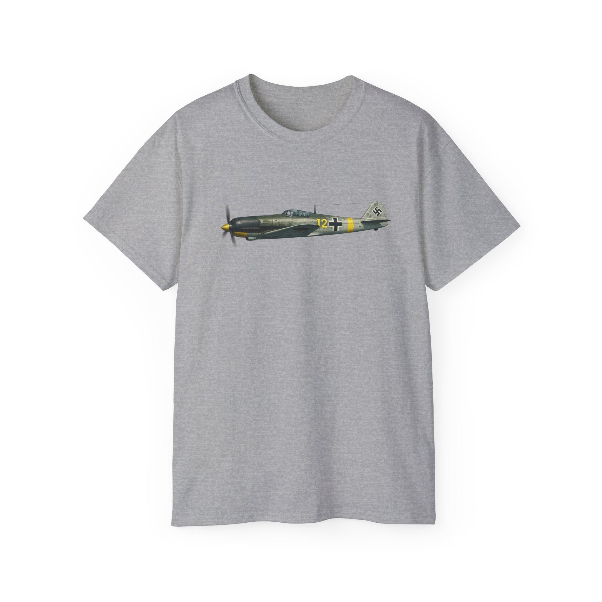 Unisex Ultra Cotton Tee - WWII - Fighter Aircraft - Messerschmitt Bf 109 - Profile - Left - In Flight