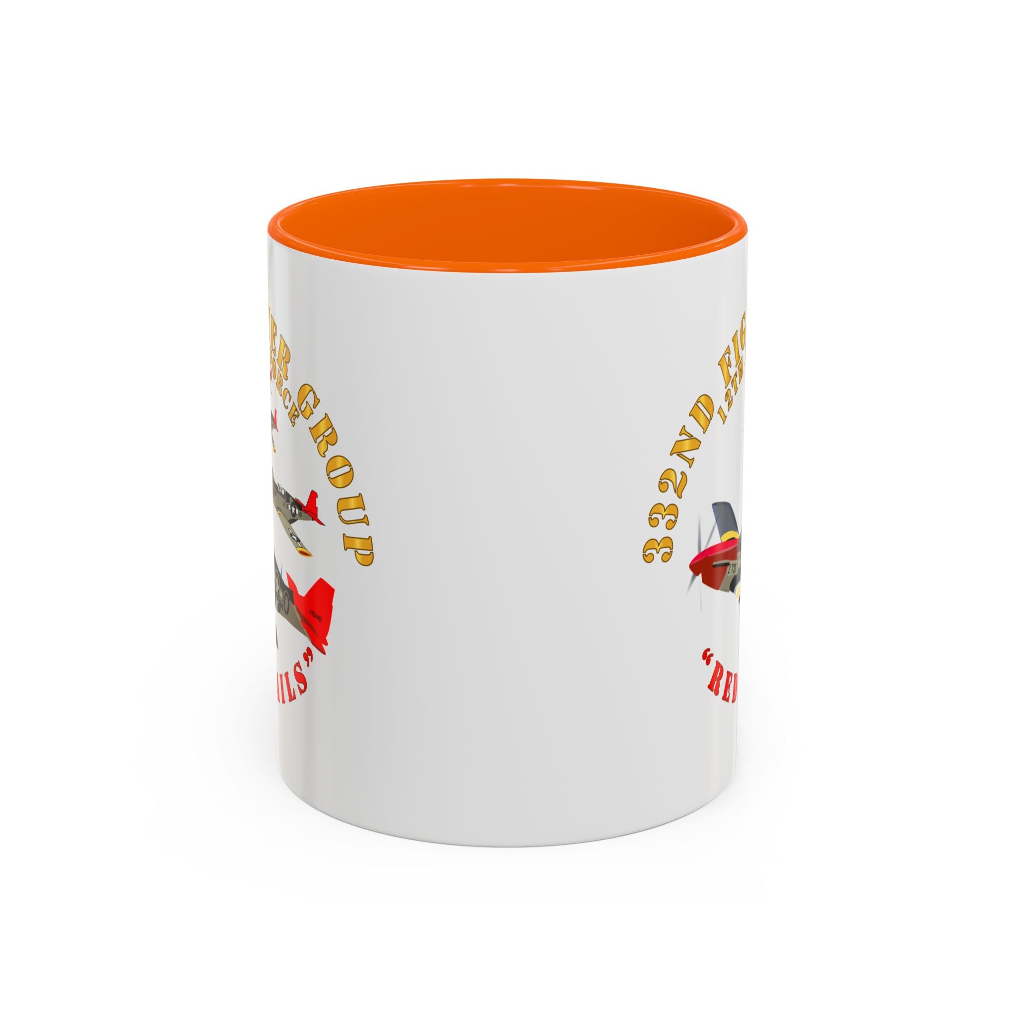 Accent Coffee Mug - Army - AAC - 332nd Fighter Group - 12th AF - Red Tails v1
