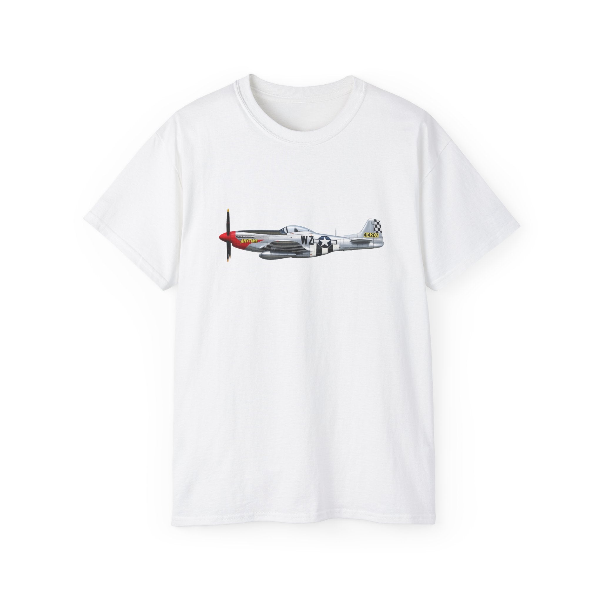 Unisex Ultra Cotton Tee - WWII - Fighter Aircraft - P- 51 Mustang - Profile - Left