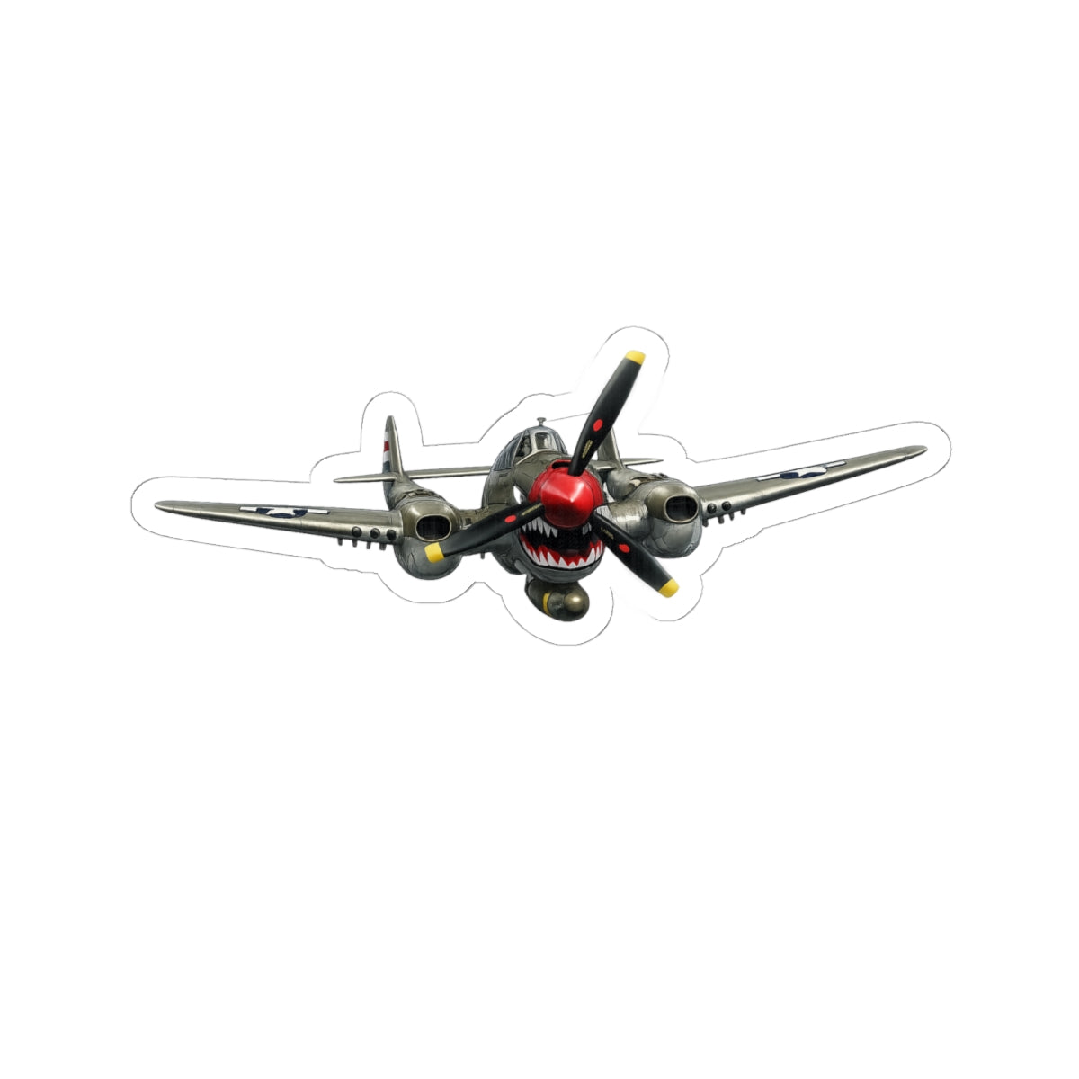 Kiss-Cut Stickers - WWII - Fighter Aircraft - P-40 Warhawk - Profile - Head On