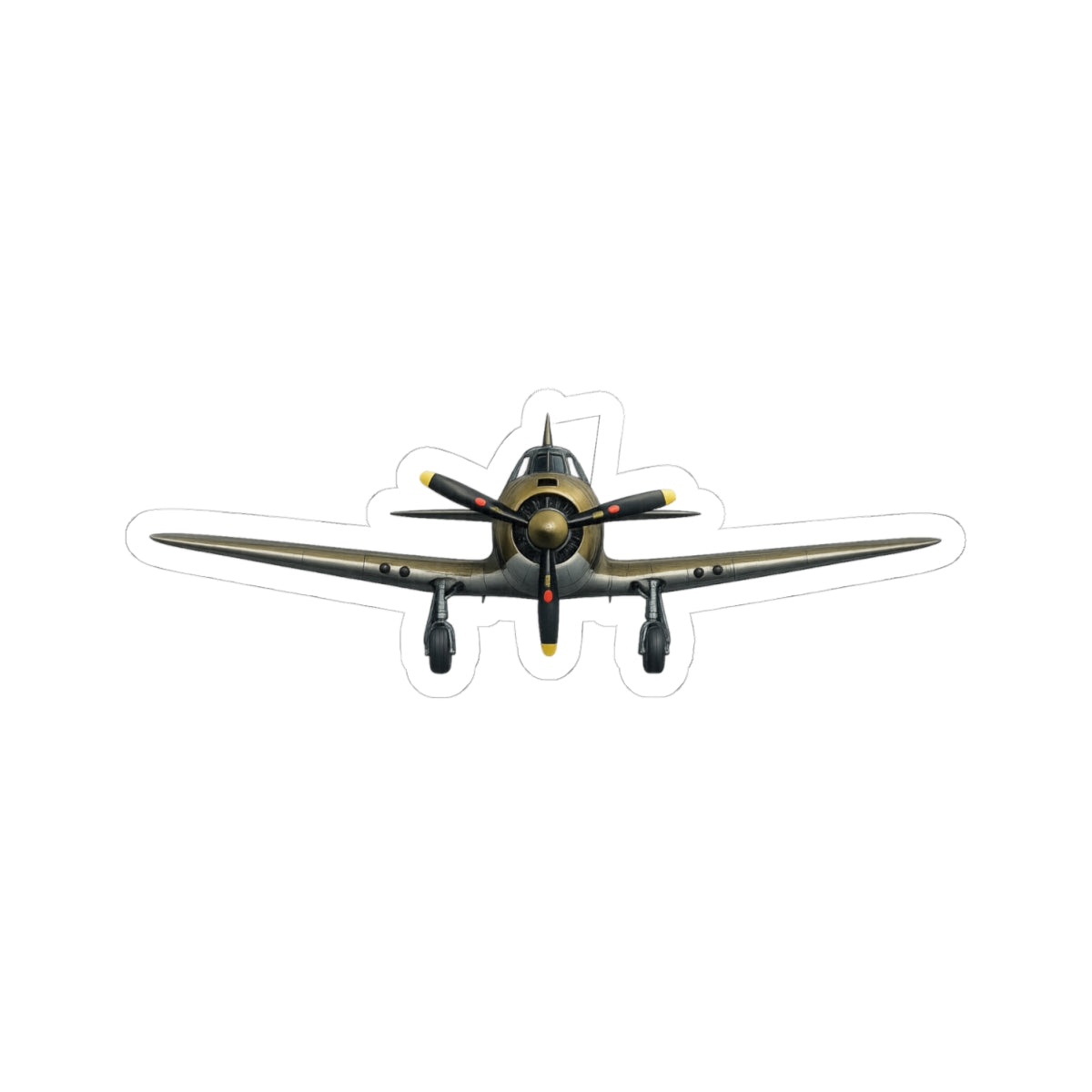 Kiss-Cut Stickers - WWII - Fighter Aircraft - P-36 Hawk - Profile - Head On