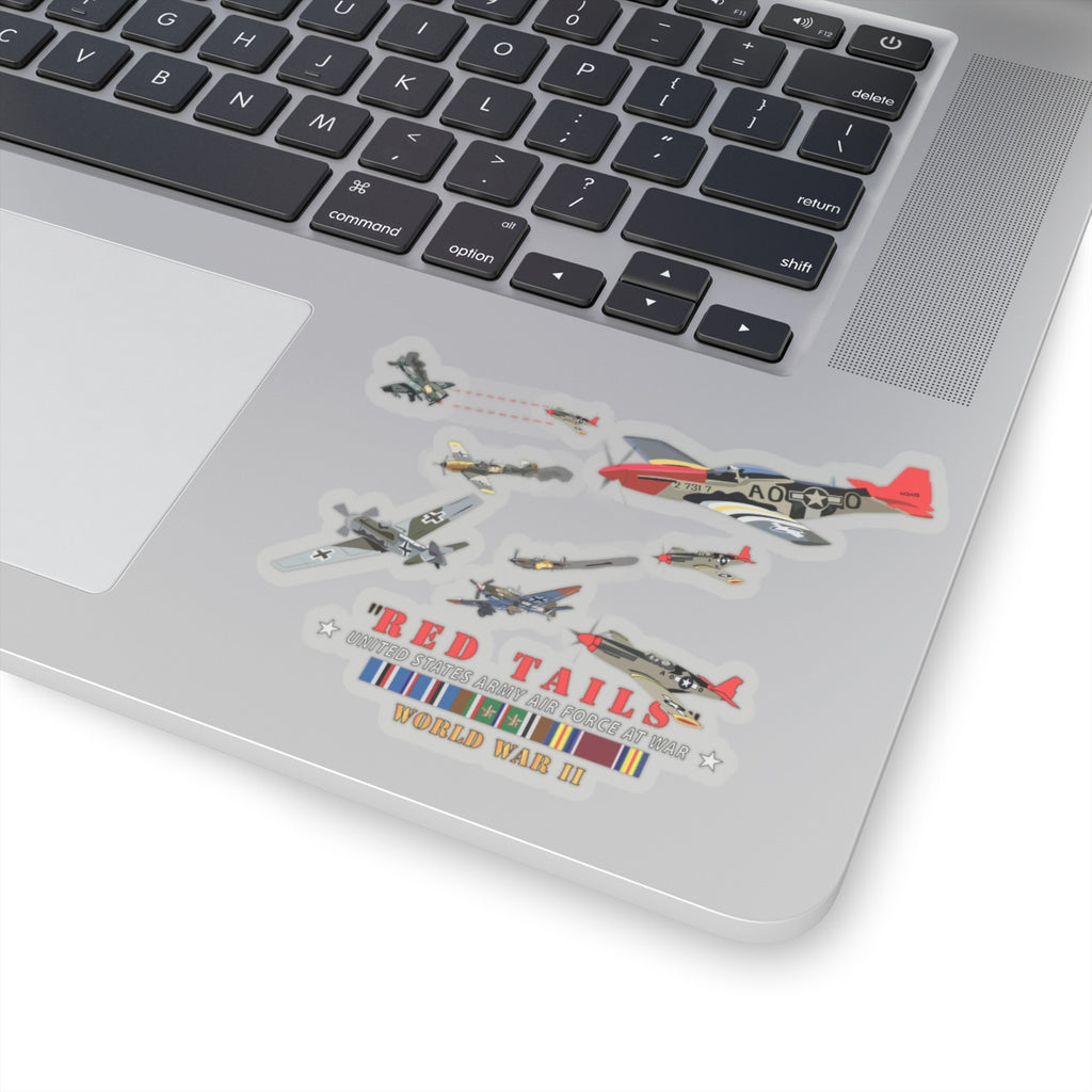 Kiss-Cut Stickers - Army - AAC - 332nd Fighter Group - Red Tails - At War