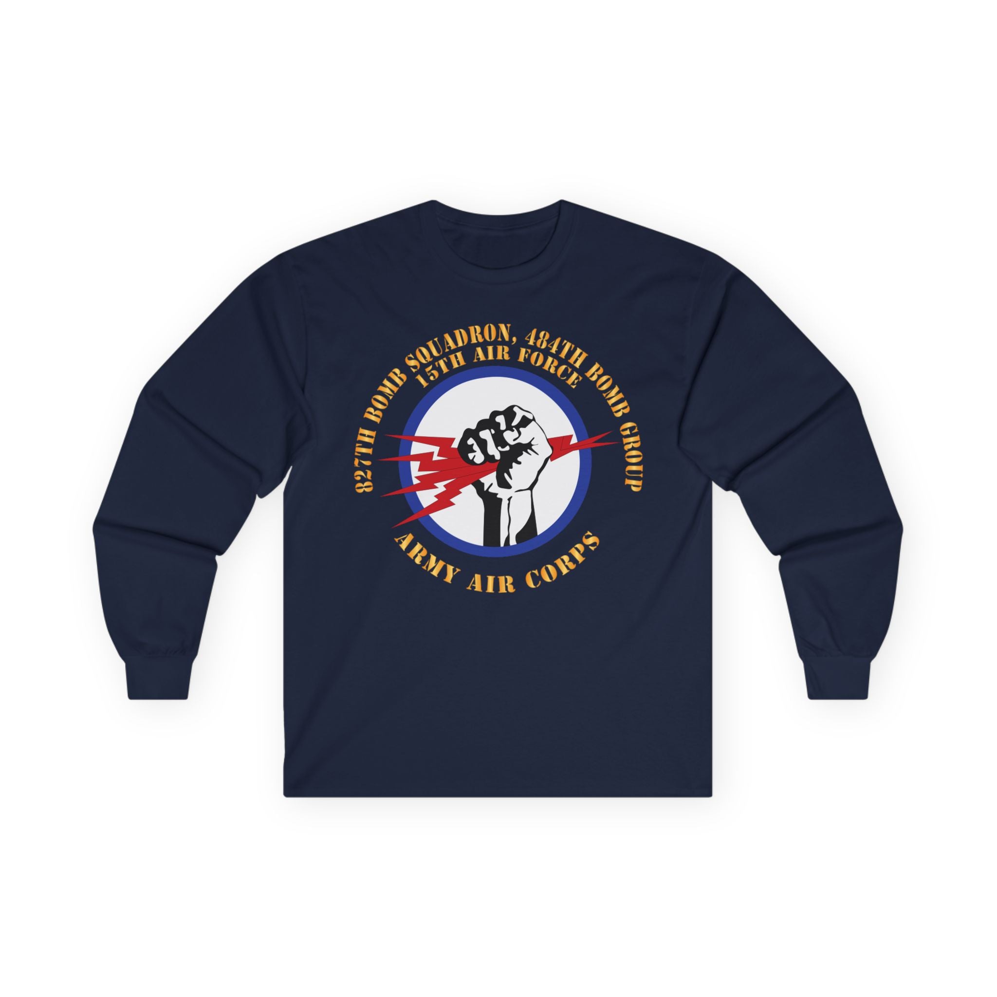 Unisex Long Sleeve Tee - AAC - 827th Bomb Squadron, 484th Bomb Group - 15th AAF X 300