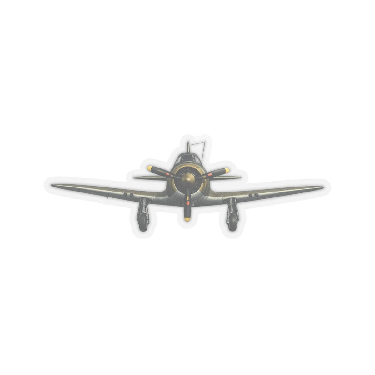 Kiss-Cut Stickers - WWII - Fighter Aircraft - P-43 Lancer - Profile - Head On