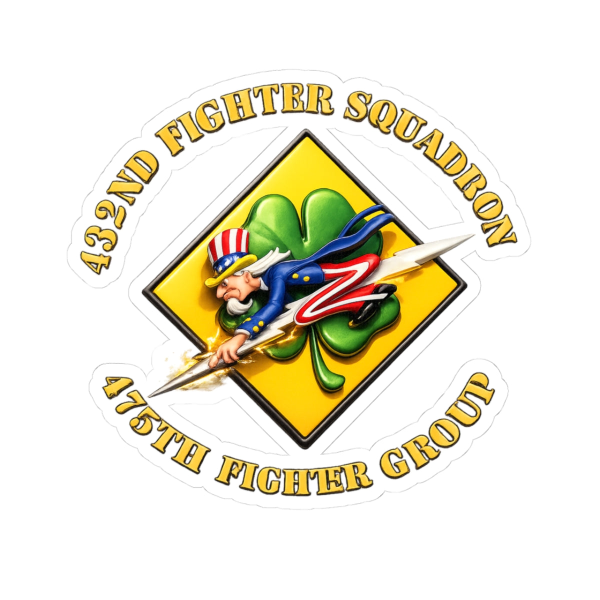 Kiss-Cut Stickers - AAC - 432nd Fighter Squadron - 475th Fighter Group