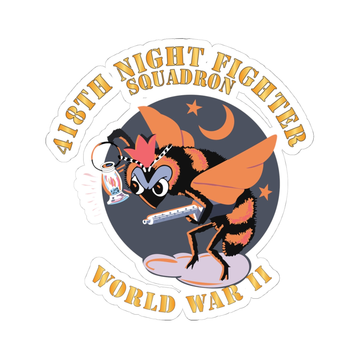 Kiss-Cut Stickers - AAC - 418th Night Fighter Squadron - WWII X 300