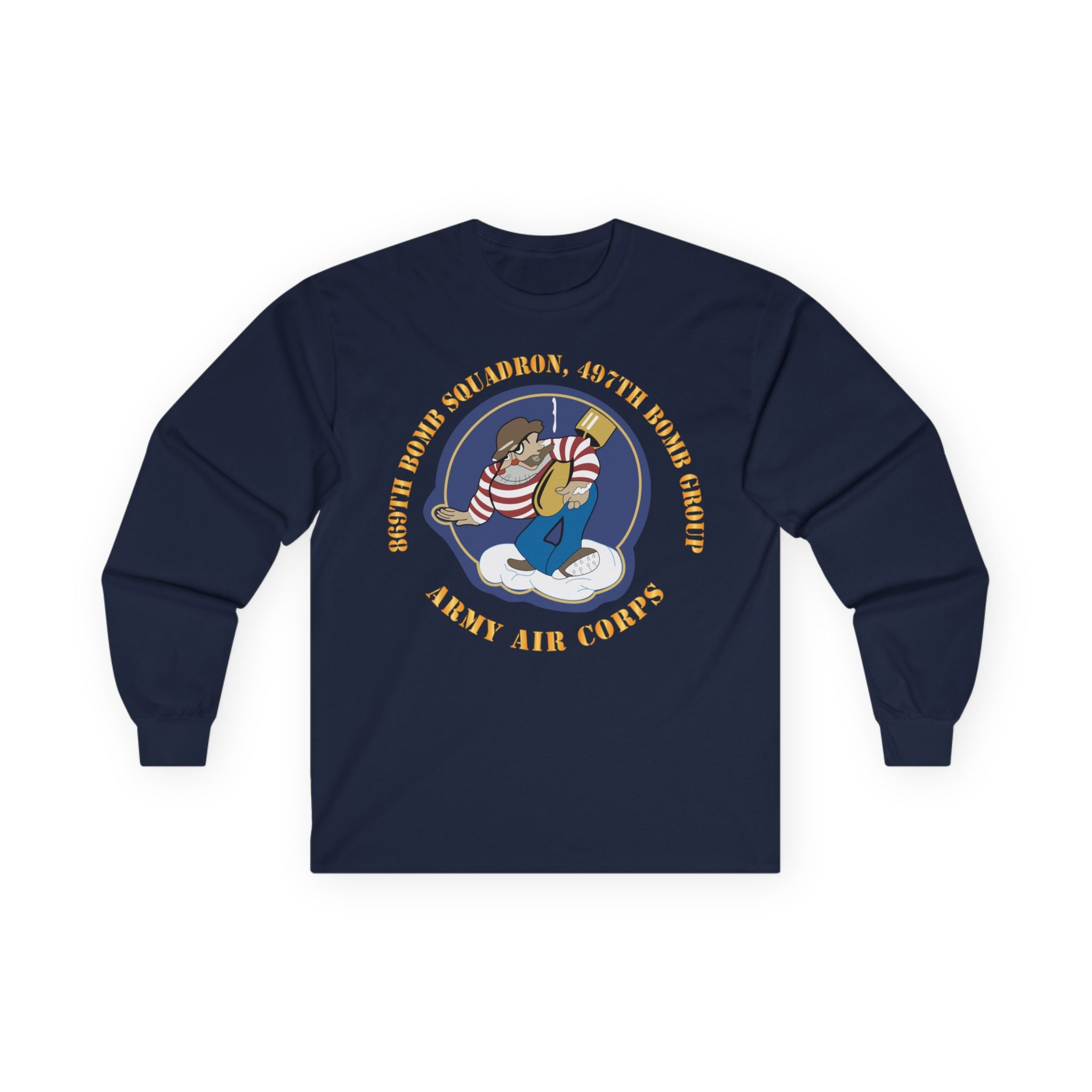 Unisex Long Sleeve Tee - AAC - 869th Bomb Squadron, 497th Bomb Group X 300