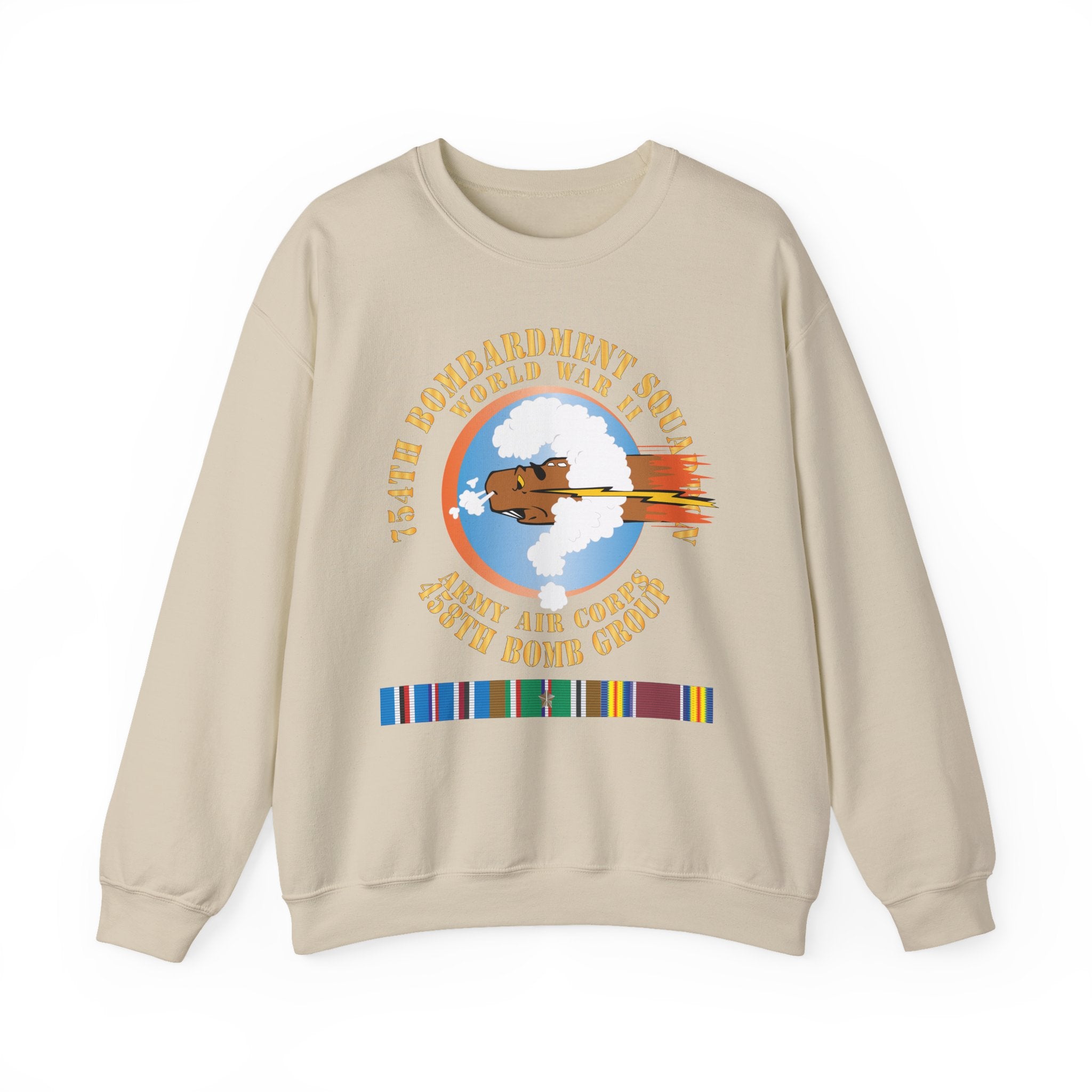 Crewneck Sweatshirt - AAC - 754th Bombardment Squadron - 458th Bomb Group - WWII w EUR SVC X 300