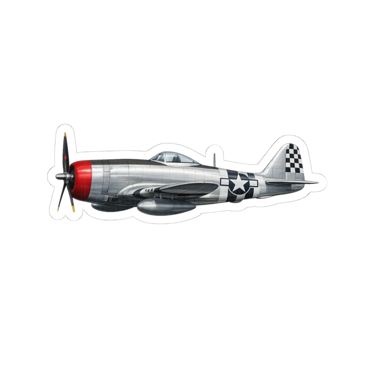 Kiss-Cut Stickers - WWII - Fighter Aircraft - P- 47 thunderbolt - Profile - Left