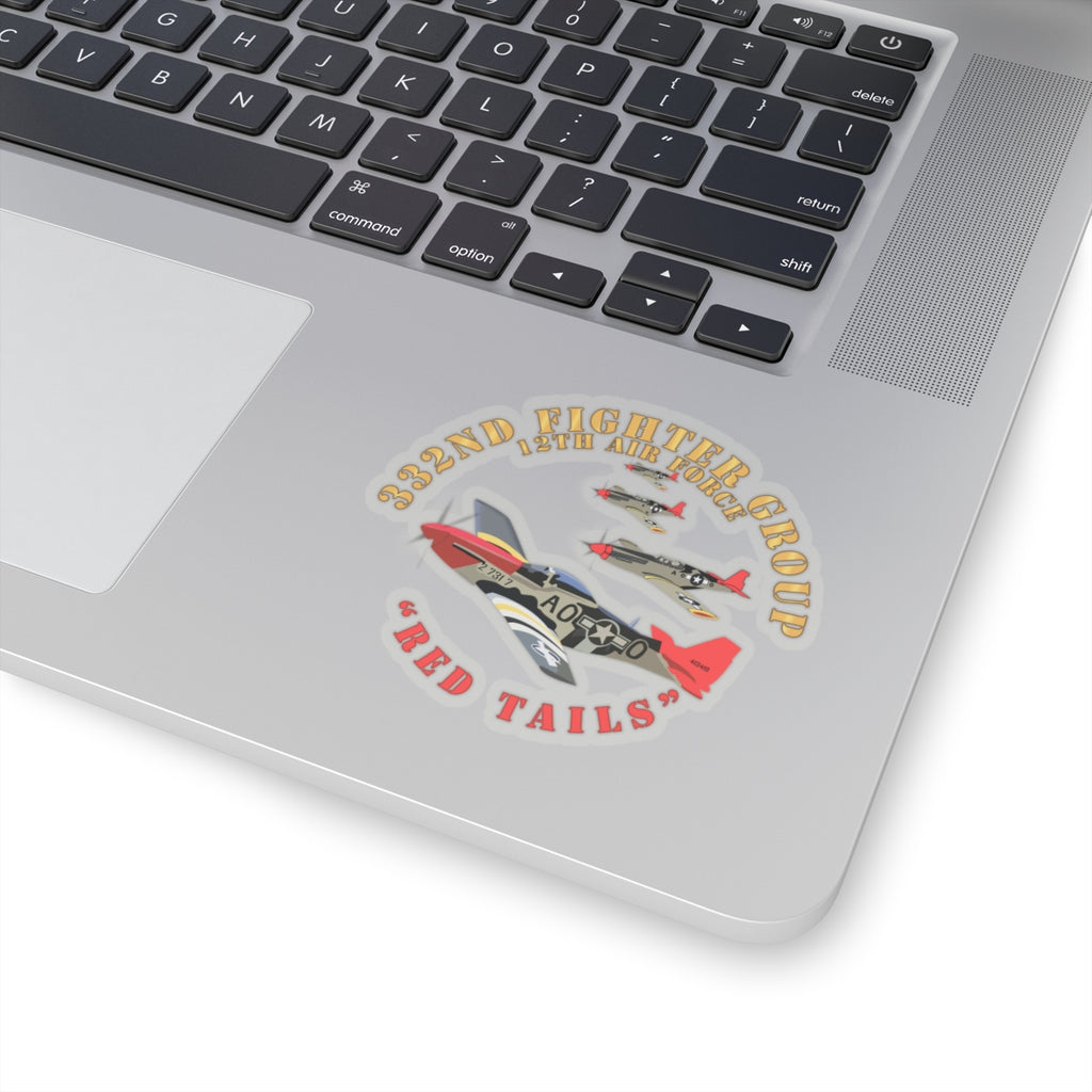 Kiss-Cut Stickers - Army - AAC - 332nd Fighter Group - 12th AF - Red Tails v1