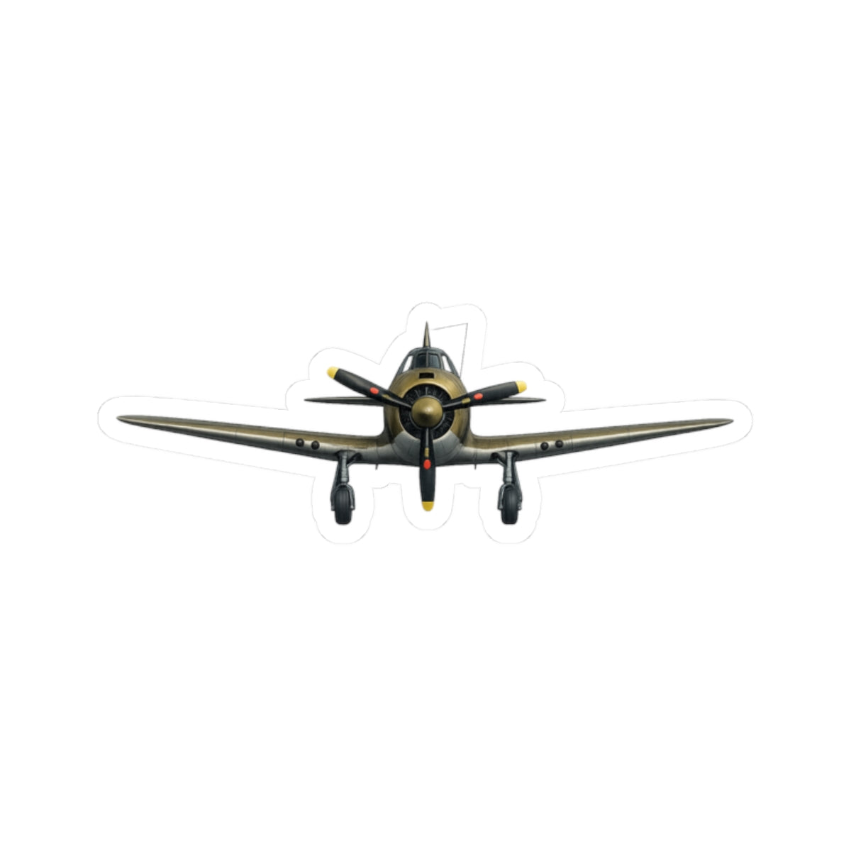 Kiss-Cut Stickers - WWII - Fighter Aircraft - P-36 Hawk - Profile - Head On