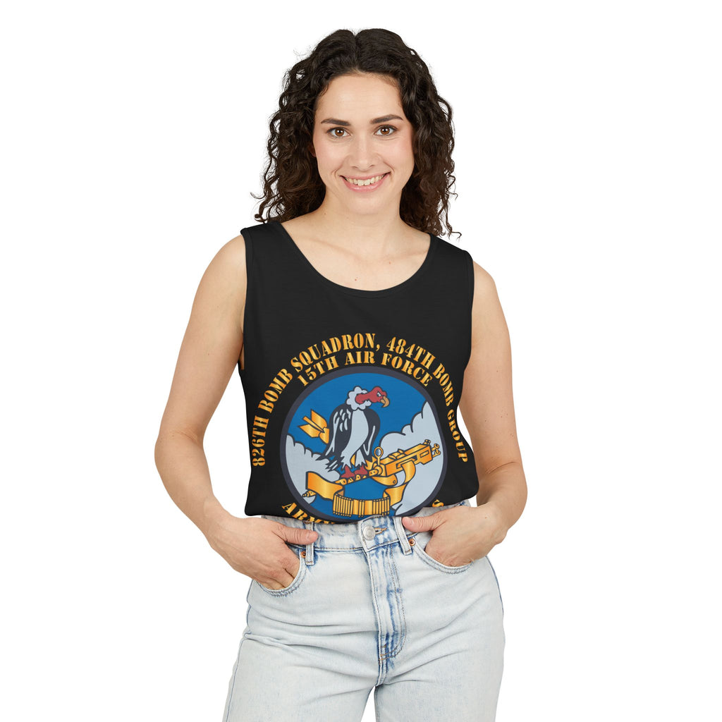 Unisex Garment-Dyed Tank Top - AAC - 826th Bomb Squadron, 484th Bomb Group - 15th AAF X 300