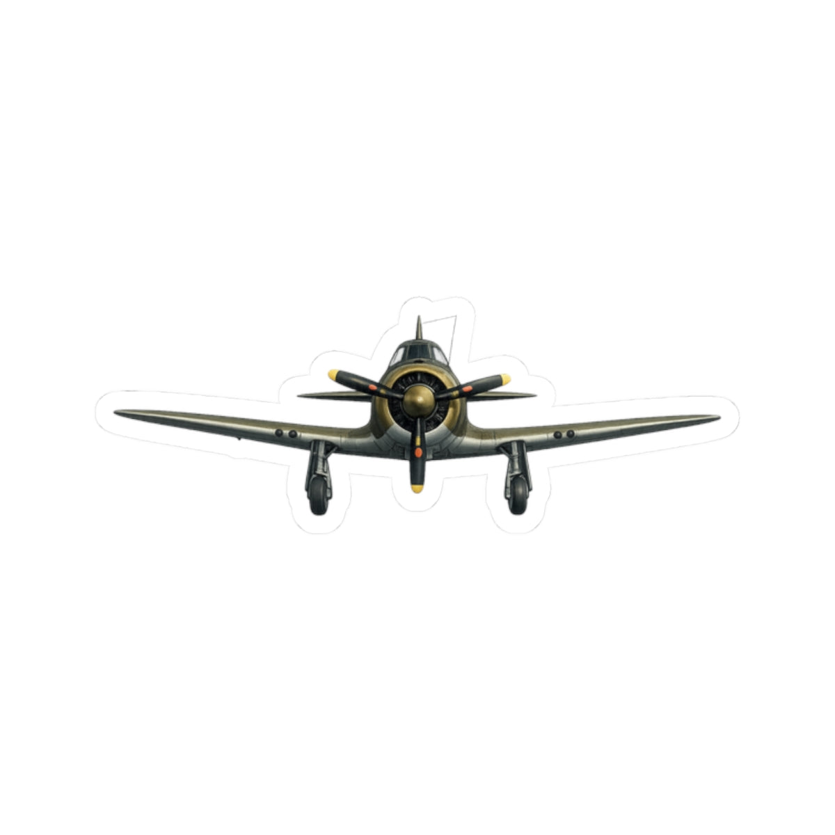 Kiss-Cut Stickers - WWII - Fighter Aircraft - P-43 Lancer - Profile - Head On