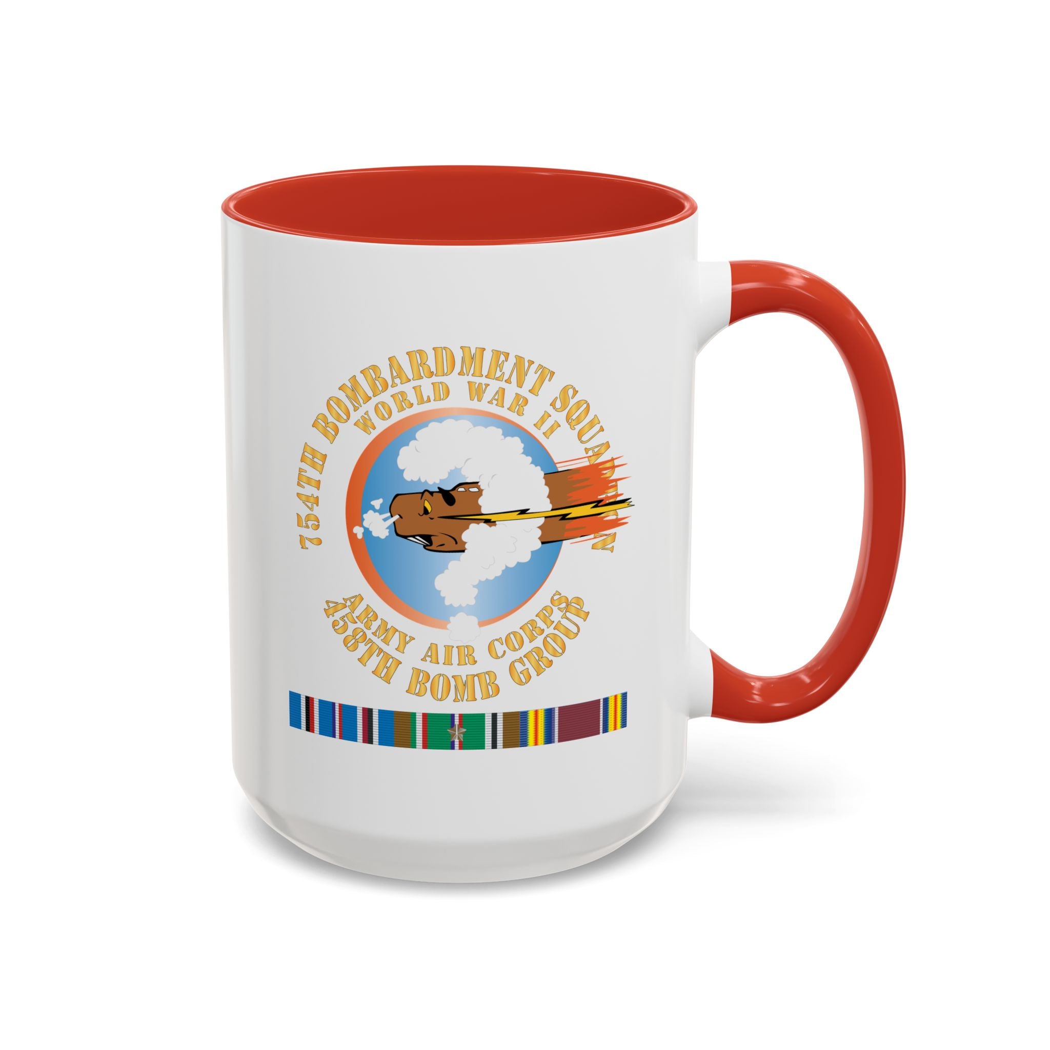 Accent Coffee Mug - AAC - 754th Bombardment Squadron - 458th Bomb Group - WWII w EUR SVC X 300