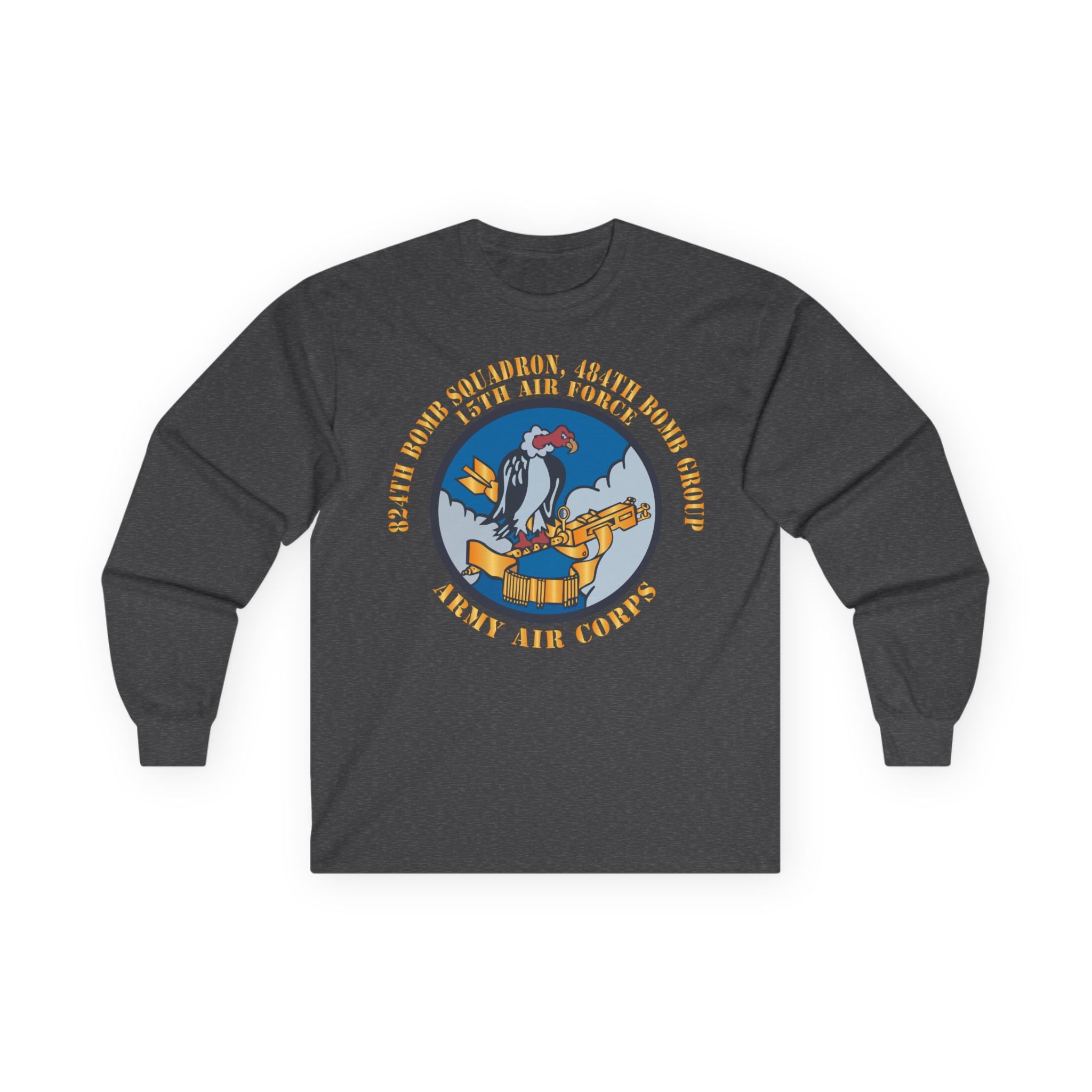 Unisex Long Sleeve Tee - AAC - 824th Bomb Squadron, 484th Bomb Group - 15th AAF X 300