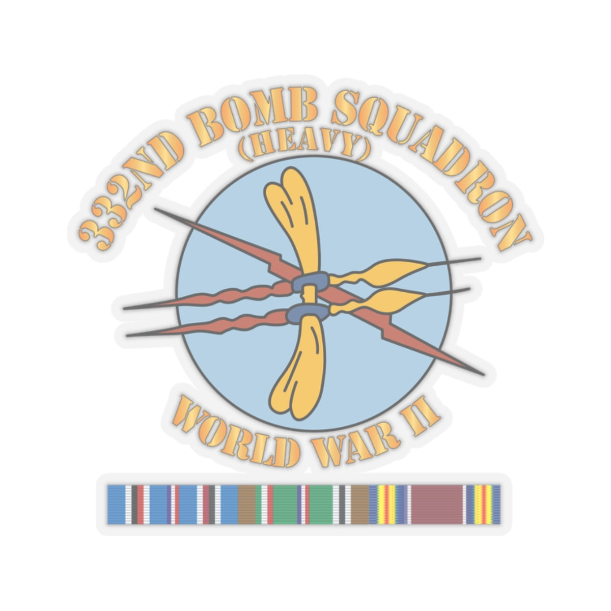 Kiss-Cut Stickers - AAC - 332nd Bomb Squadron WWII w SVC X 300