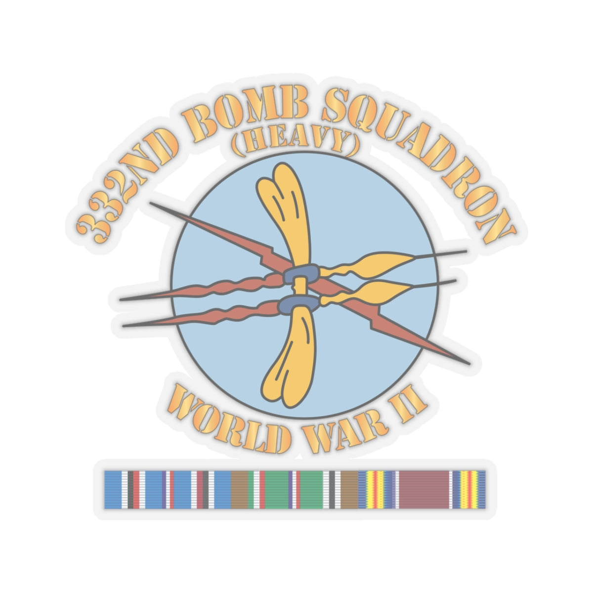 Kiss-Cut Stickers - AAC - 332nd Bomb Squadron WWII w SVC X 300