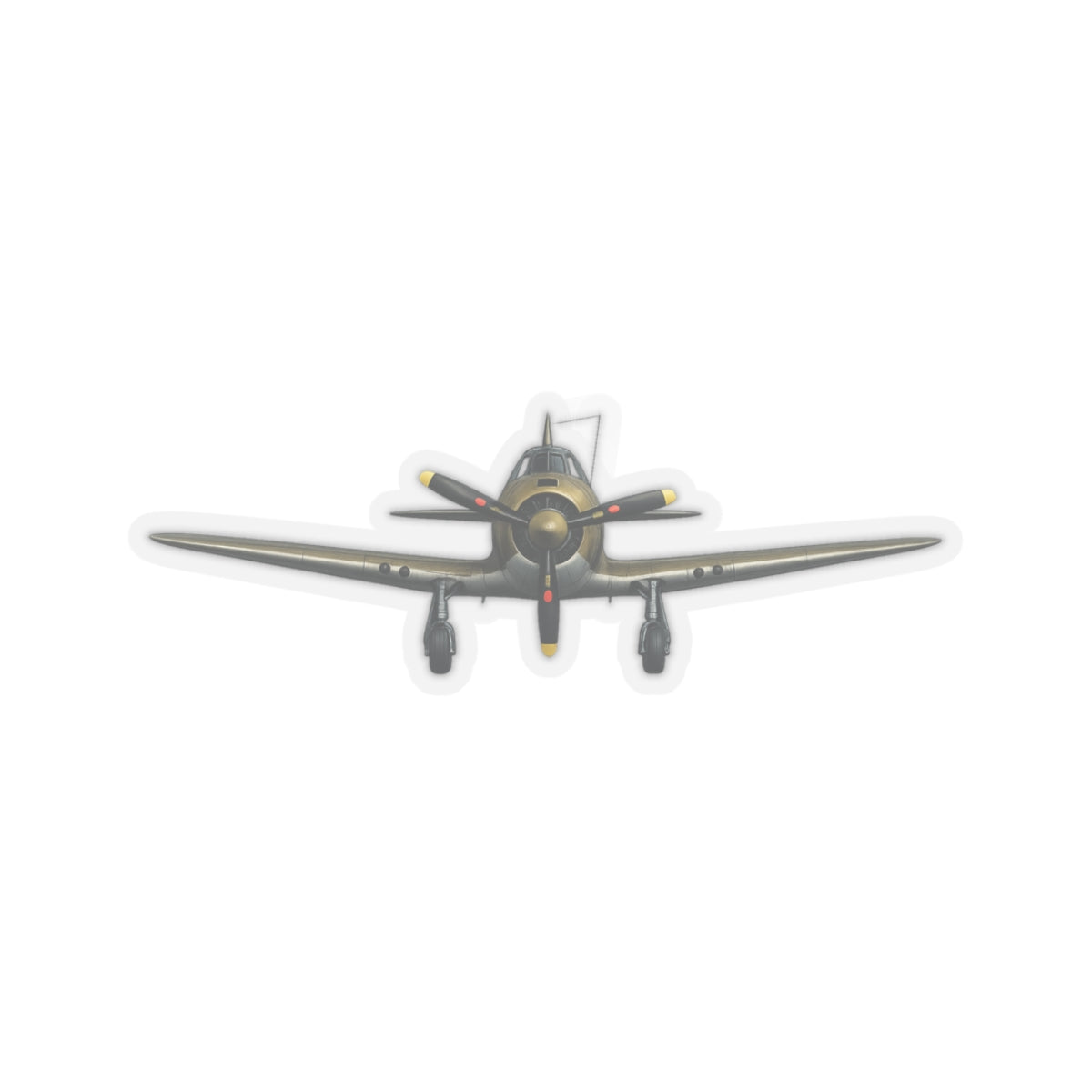 Kiss-Cut Stickers - WWII - Fighter Aircraft - P-36 Hawk - Profile - Head On