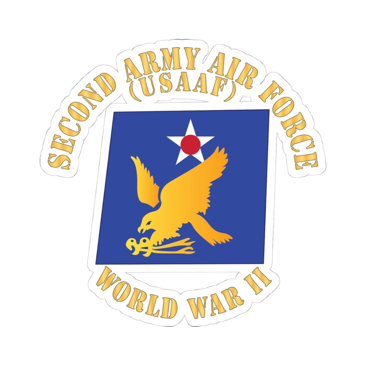 Kiss-Cut Stickers - SSI - AAC - 2nd Air Force - WWII - USAAF x 300