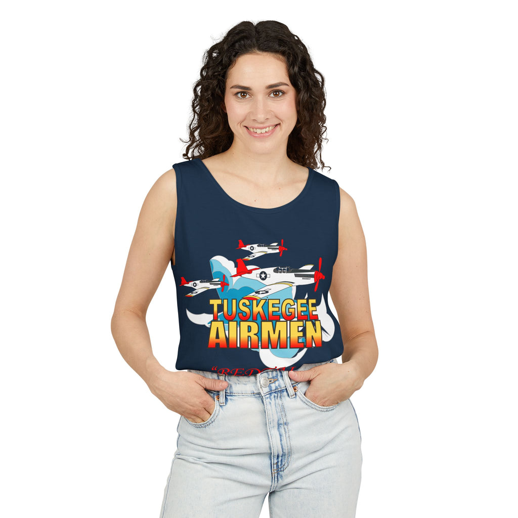 Unisex Garment-Dyed Tank Top - Army Air Corp - Tuskegee Airmen - Redtails - 3AC - X 300