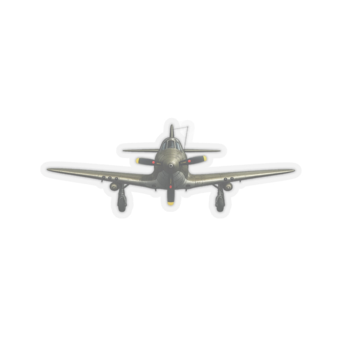 Kiss-Cut Stickers - WWII - Fighter Aircraft - P-63 Kingcobra - Profile - Head On
