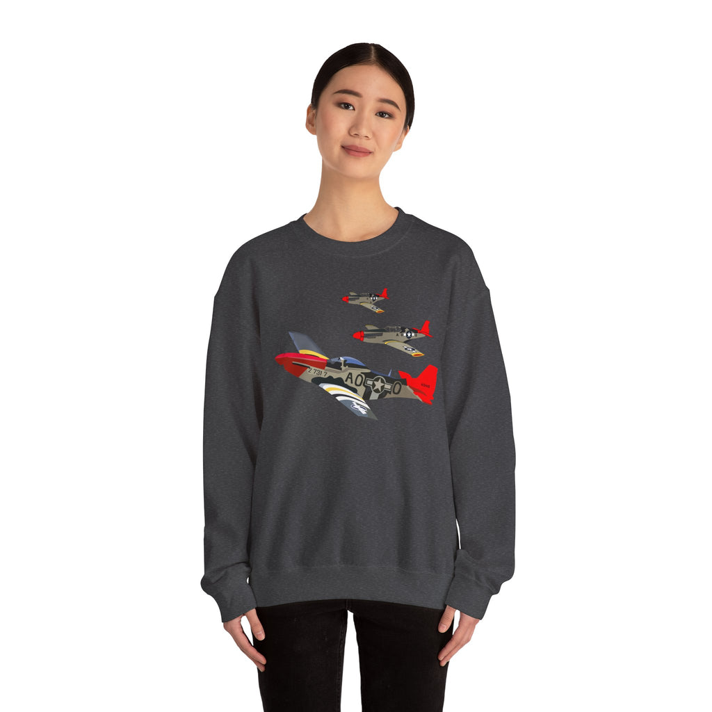 Crewneck Sweatshirt - Army - AAC - 332nd Fighter Group - 12th AF - Red Tails wo Txt